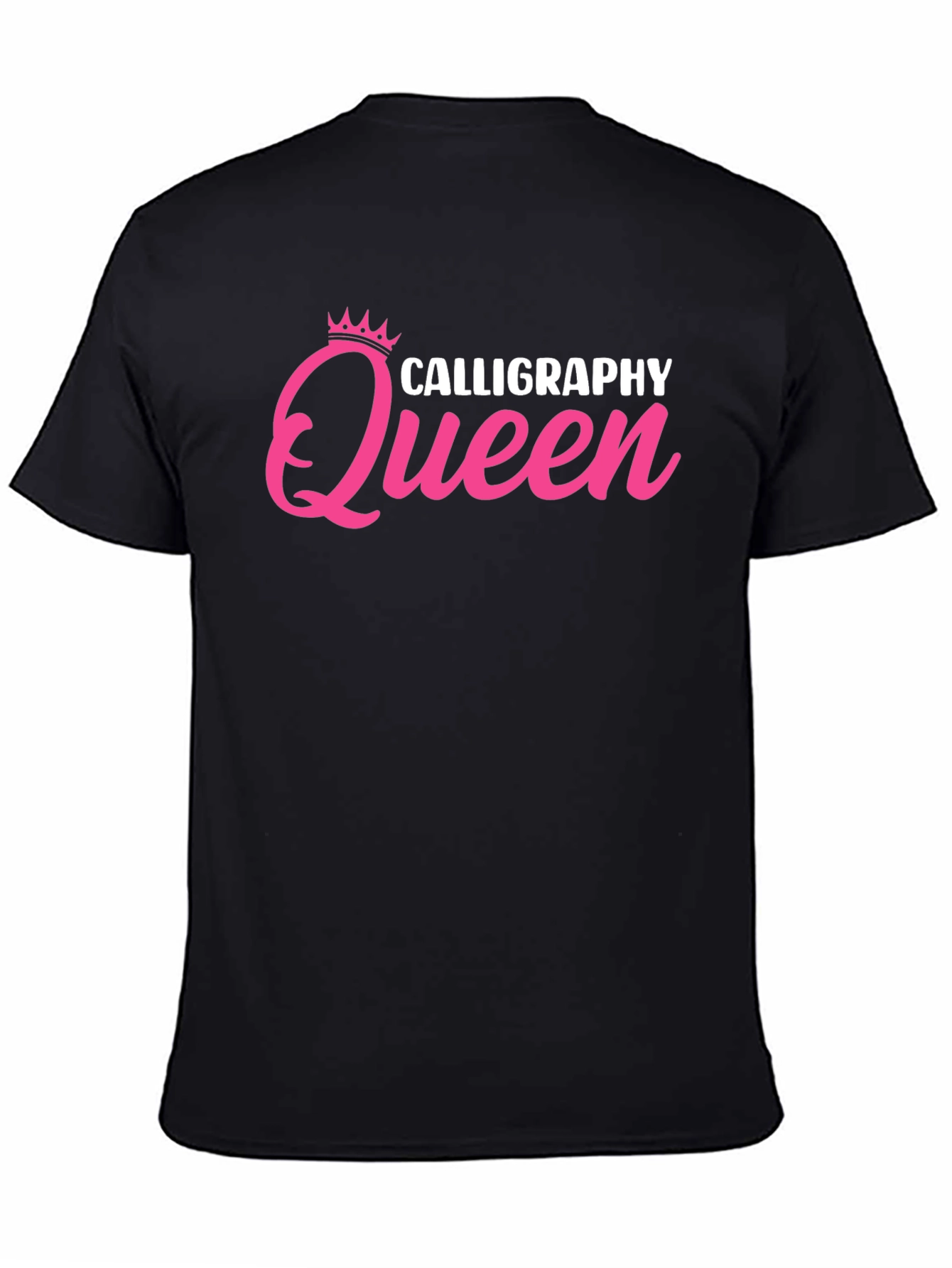 Black Calligraphy Queen Black T-Shirt view 4