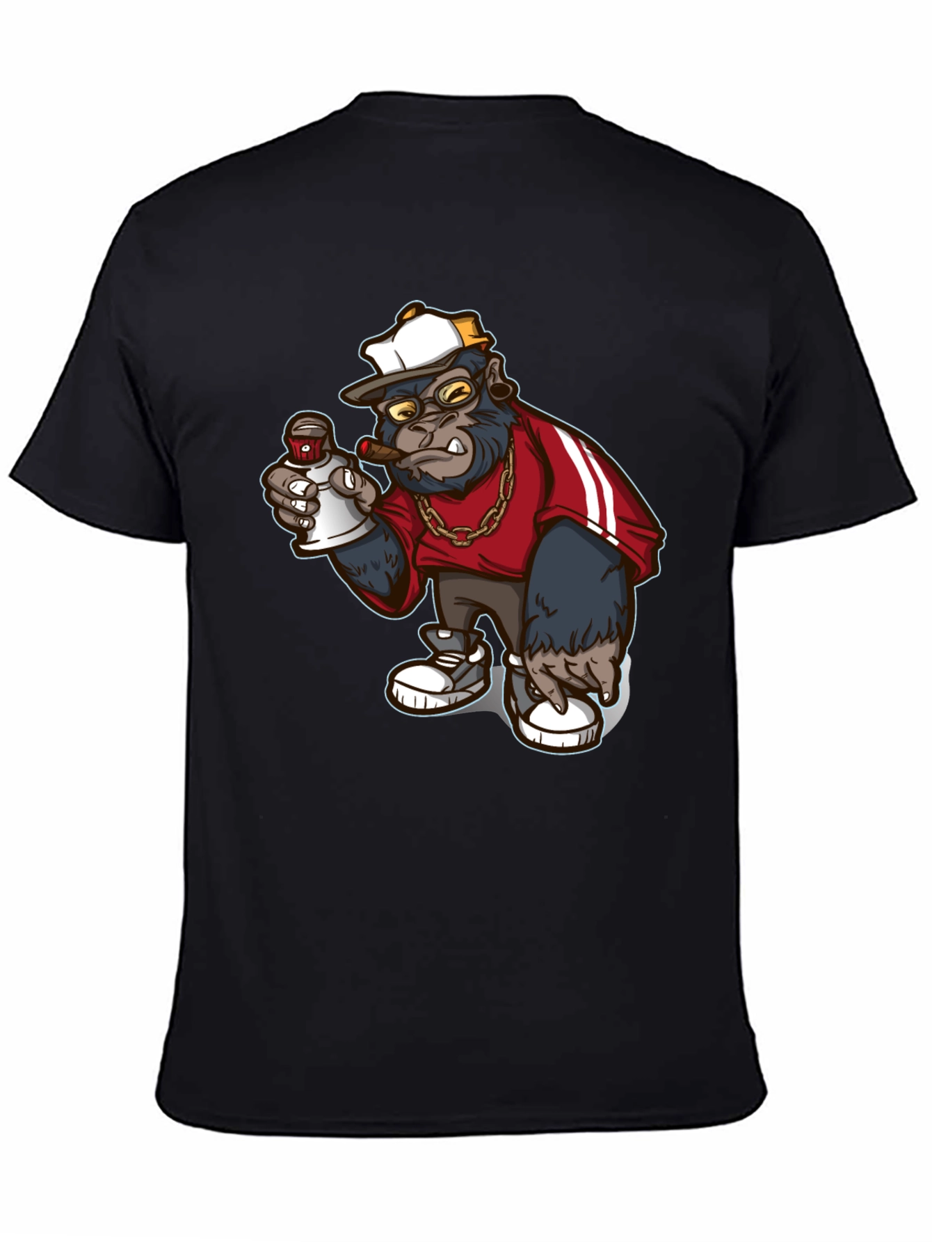 Black Cool Gorilla Graphic Tee - Streetwear Style view 4