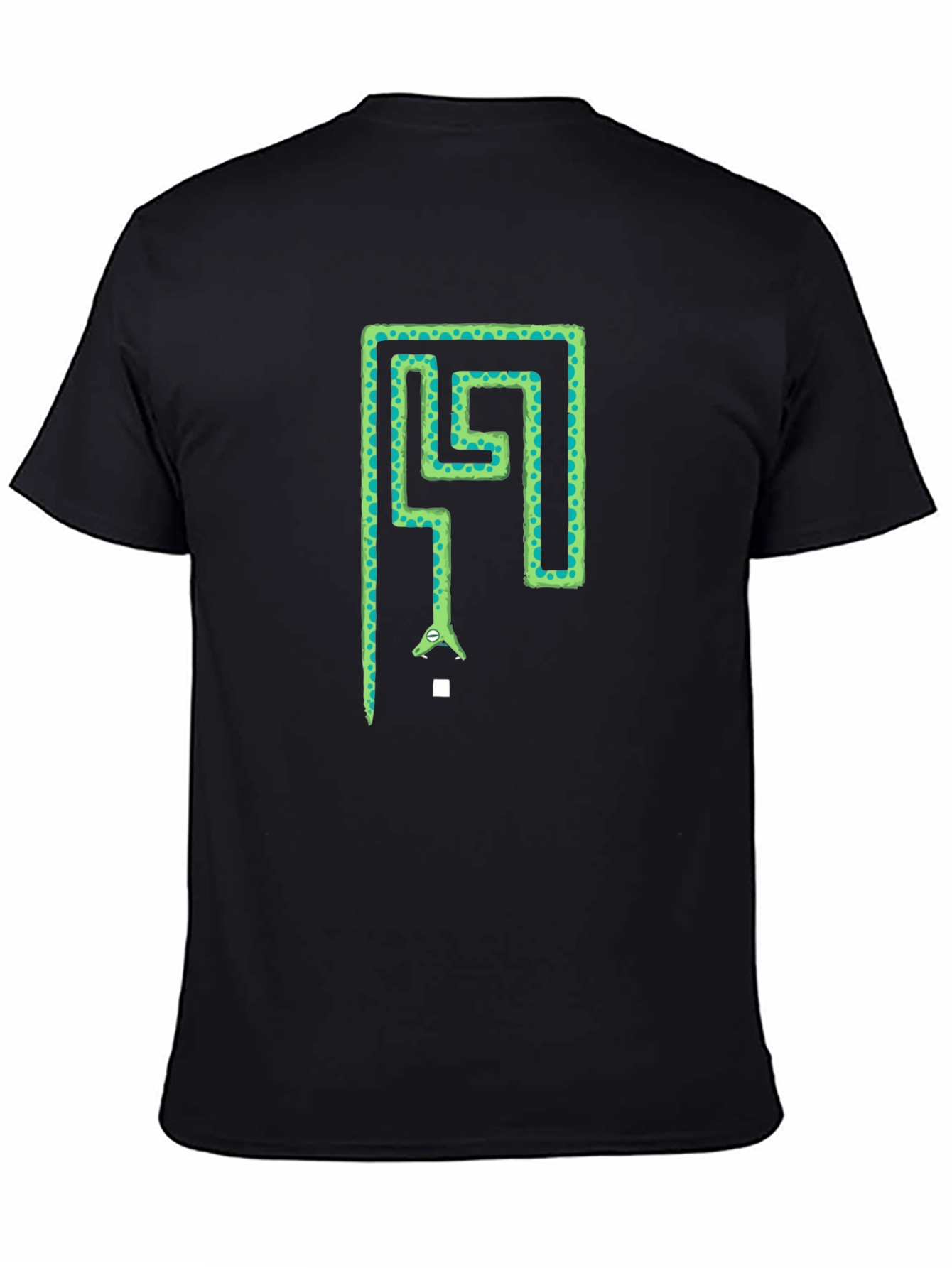 Snake Maze Graphic Tee - Black Cotton T-Shirt - 4