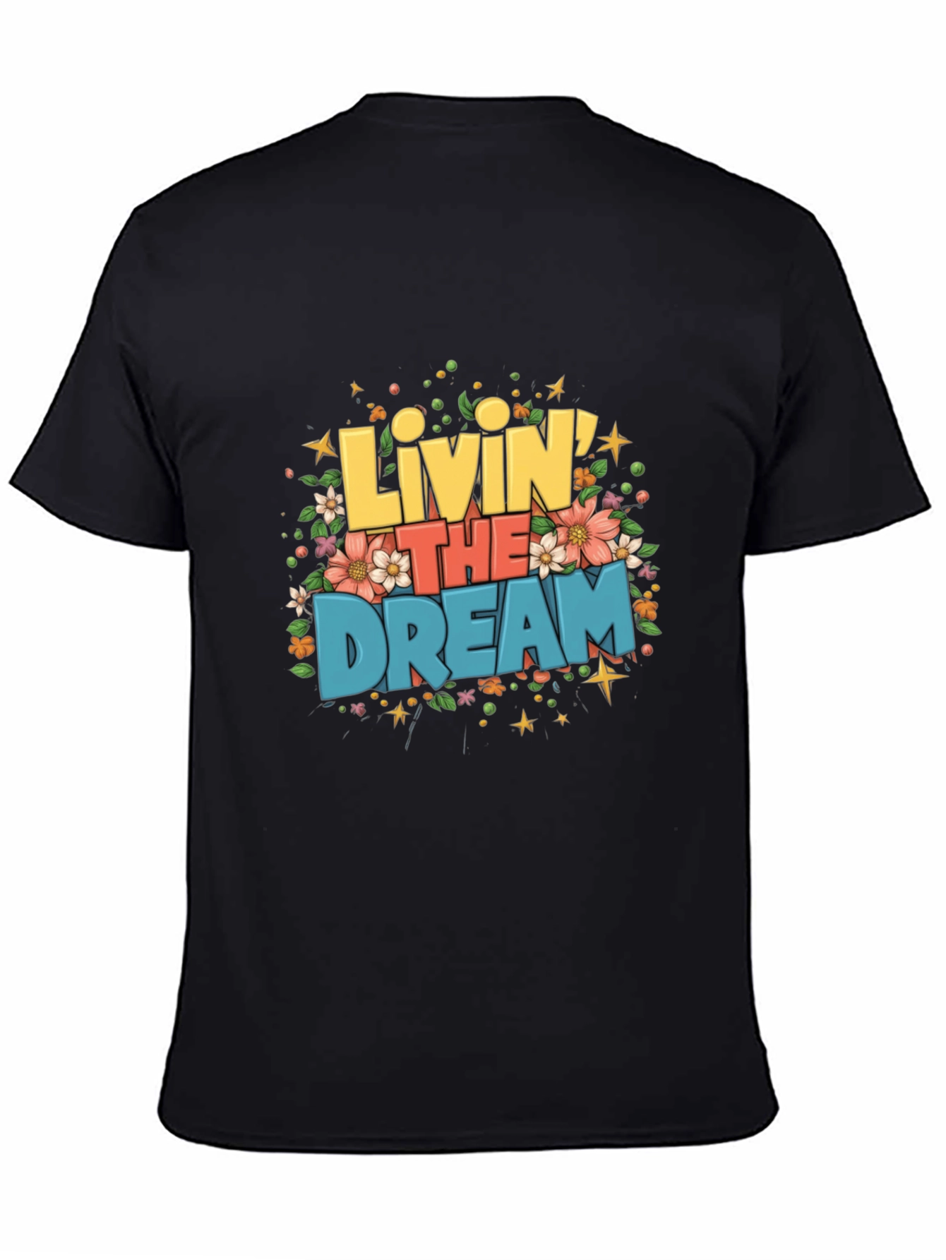 Black Livin' the Dream Graphic T-Shirt view 4
