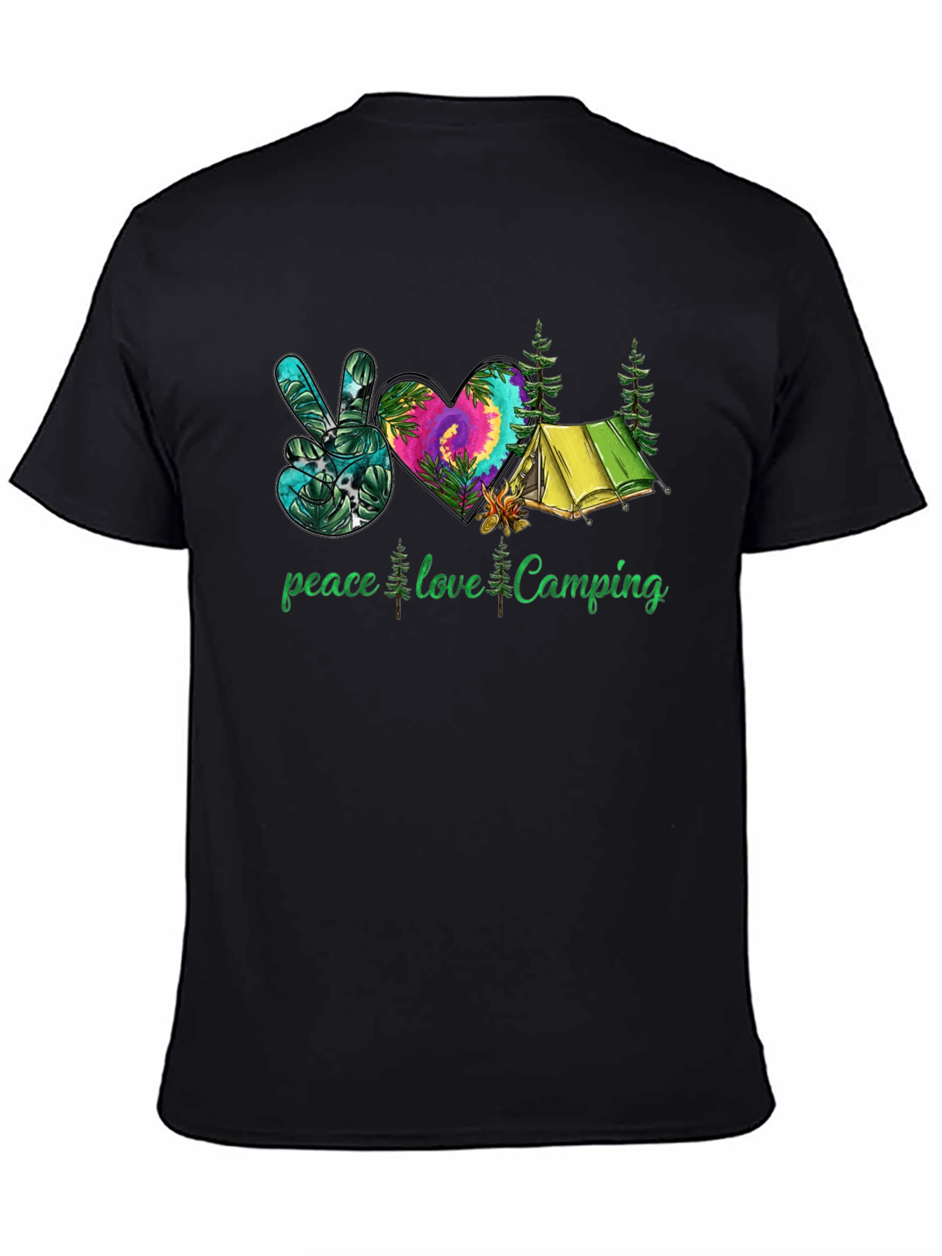 Peace Love Camping Graphic T-Shirt - 4