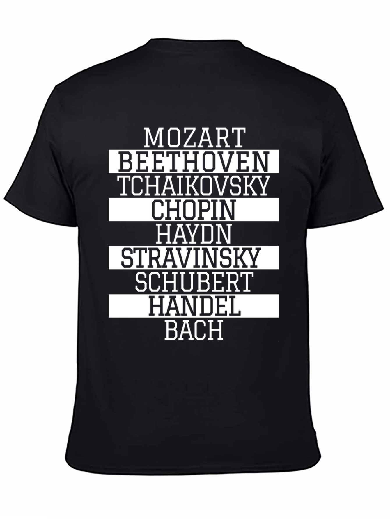 Black Classical Composers Graphic T-Shirt - Music Lover Tee view 4
