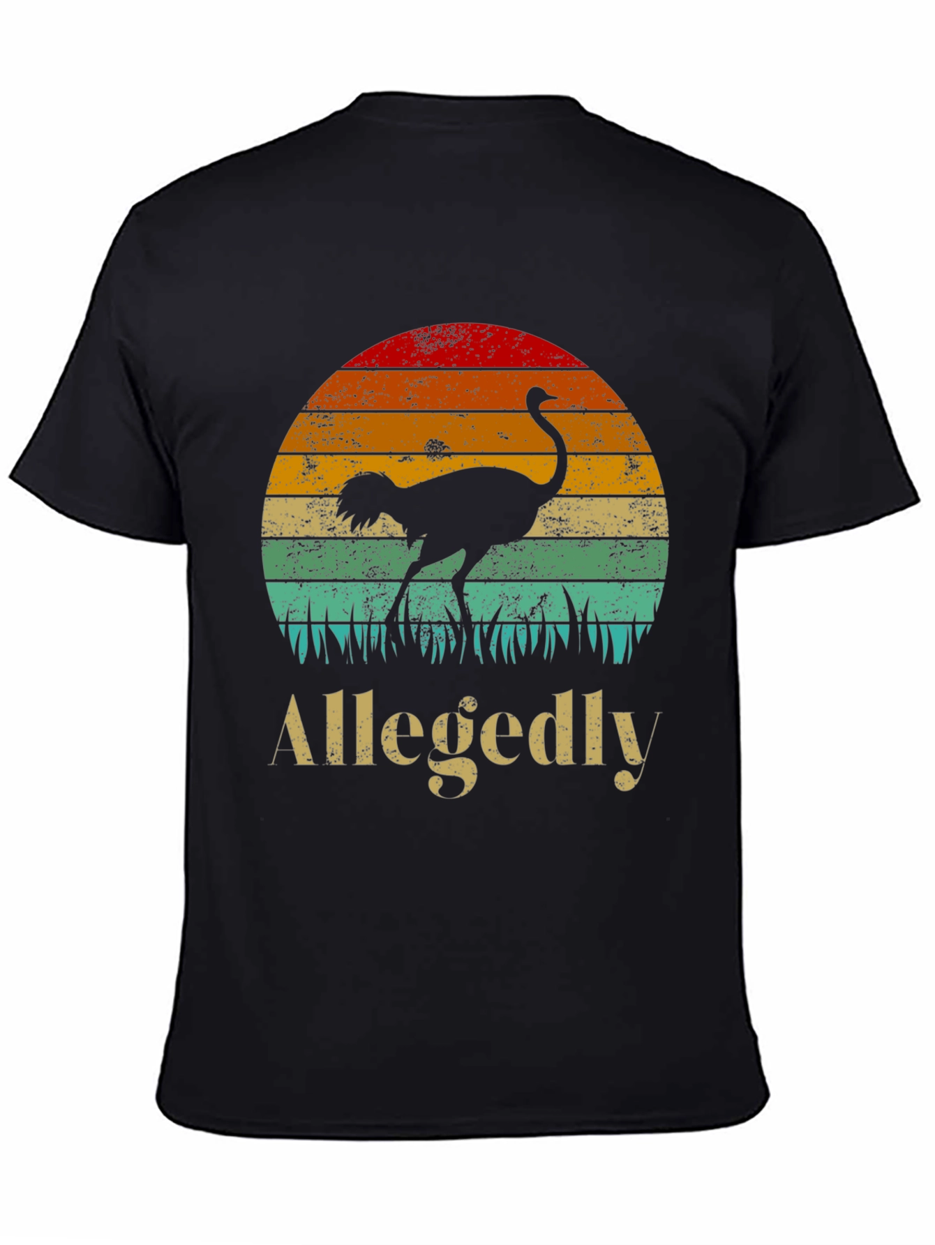 Black Allegedly Ostrich Sunset Graphic Tee view 4