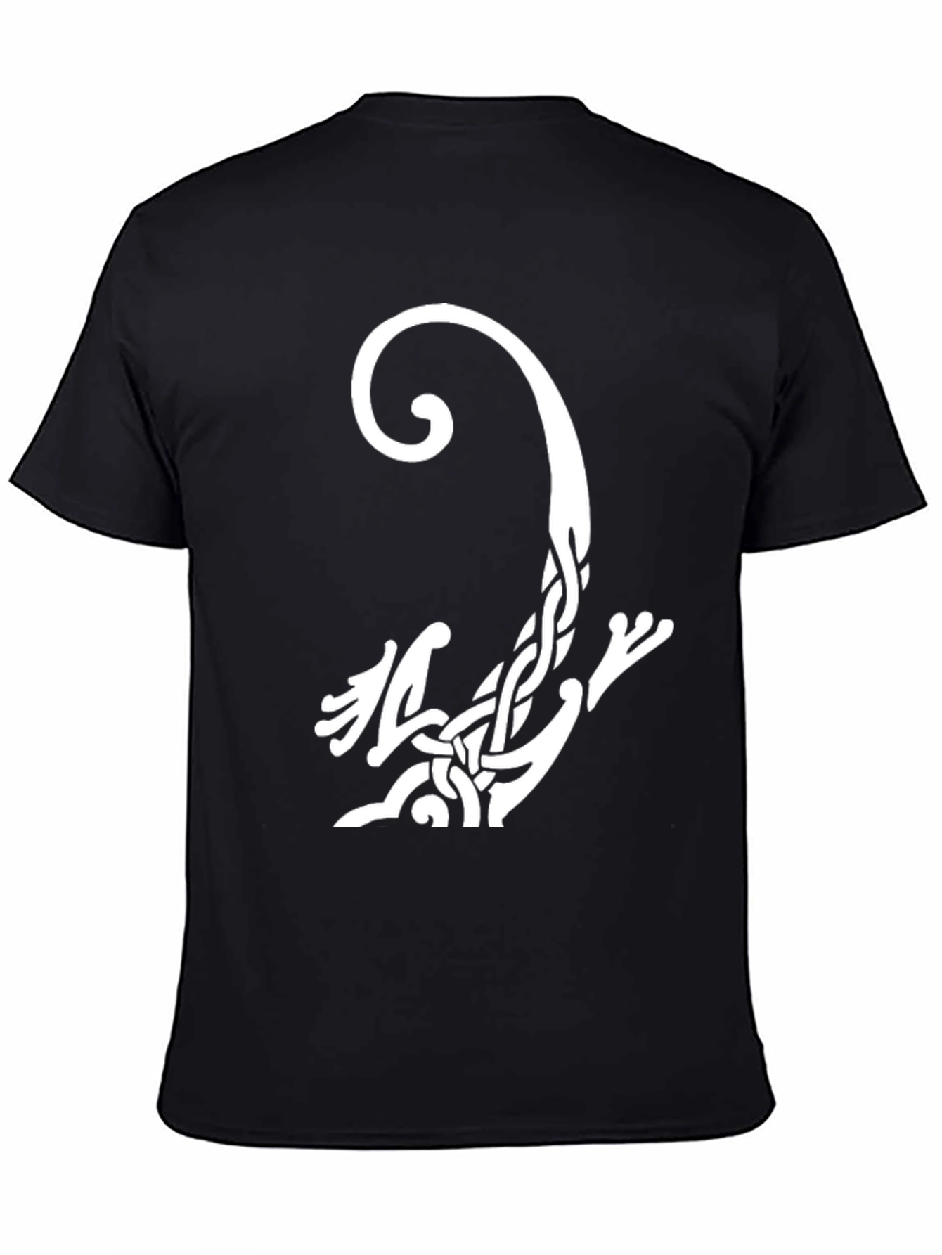Black Celtic Knot Lizard Graphic Tee - Black Cotton Shirt view 4
