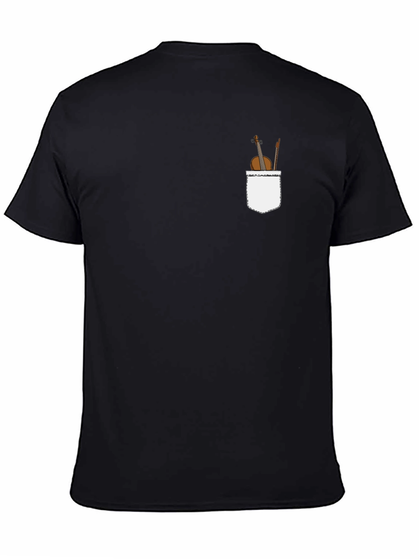 Black Violin Pocket Graphic Tee - Classic Black T-Shirt view 4