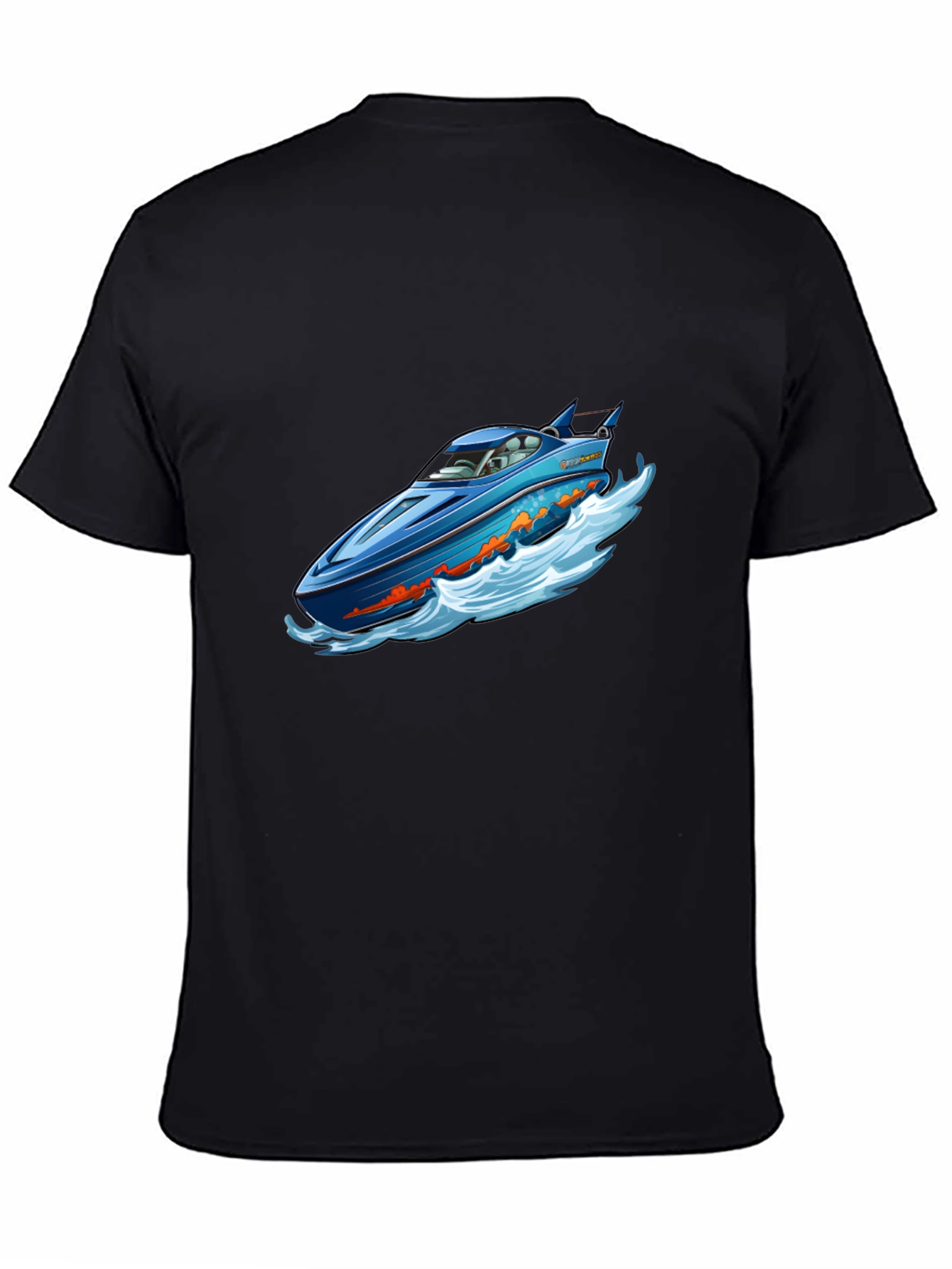 Black Blue Speedboat T-Shirt view 4