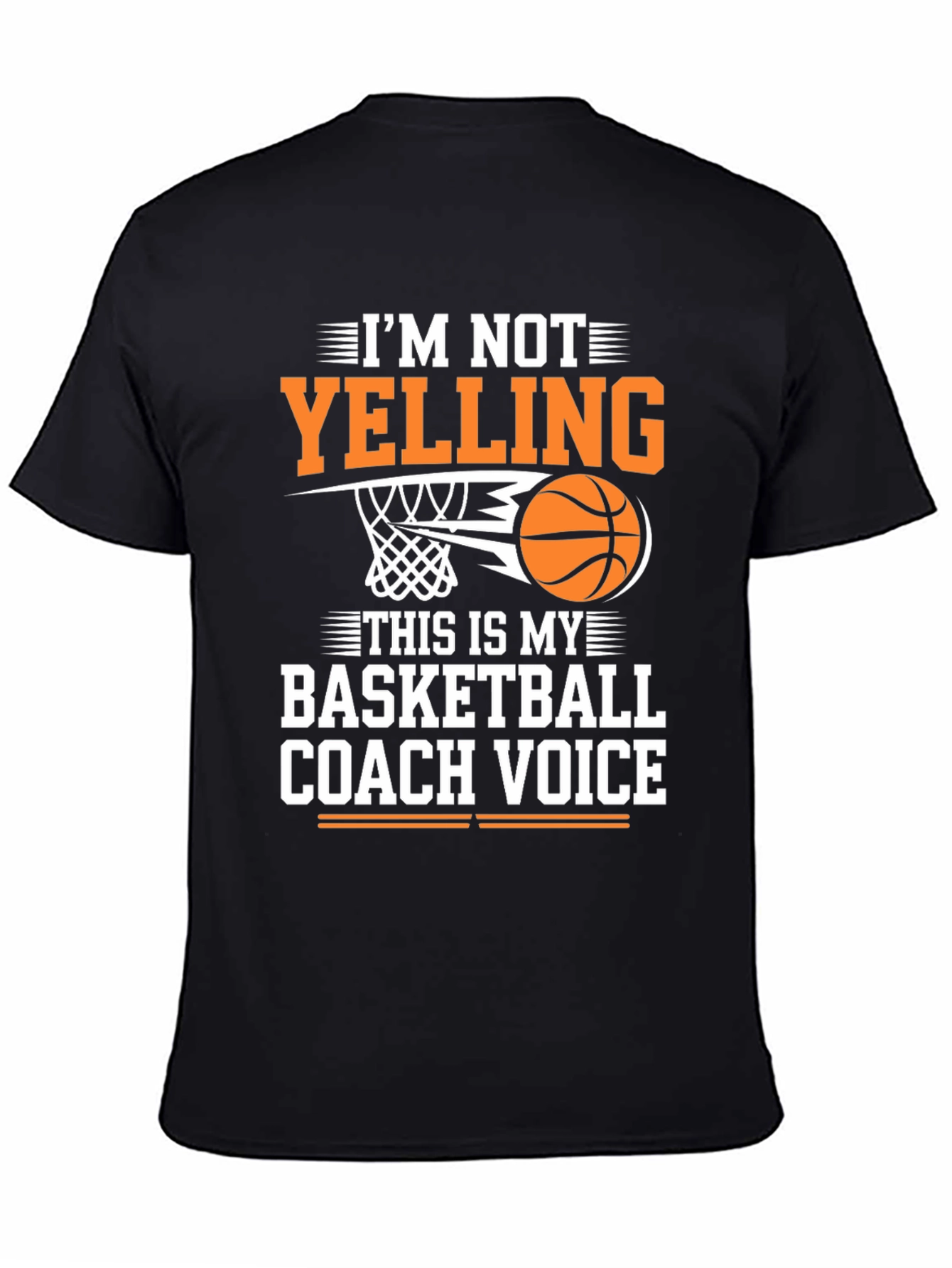 Black Basketball Coach Voice T-Shirt - Funny Sports Tee view 4