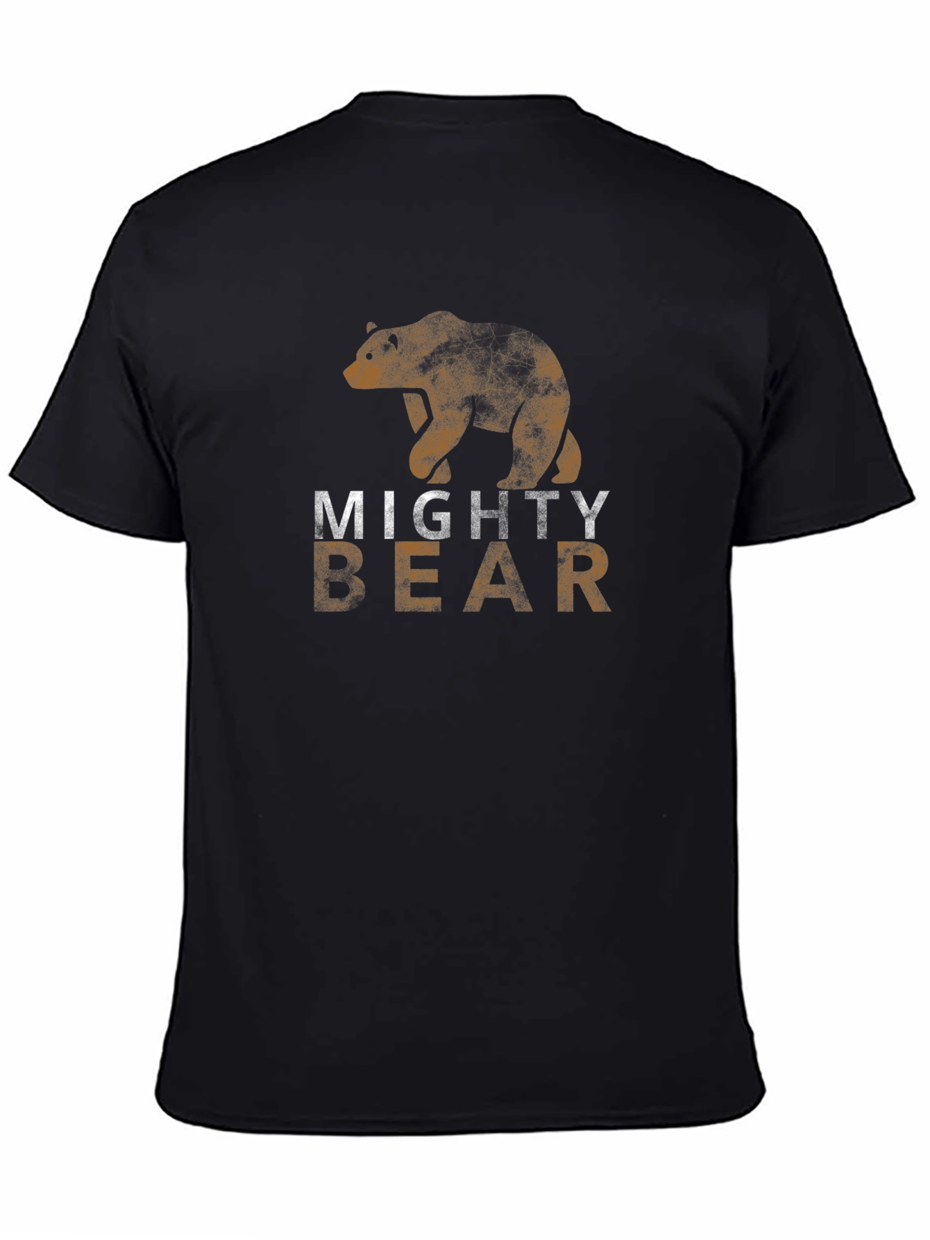 Black Mighty Bear Graphic Tee - Vintage Style view 4