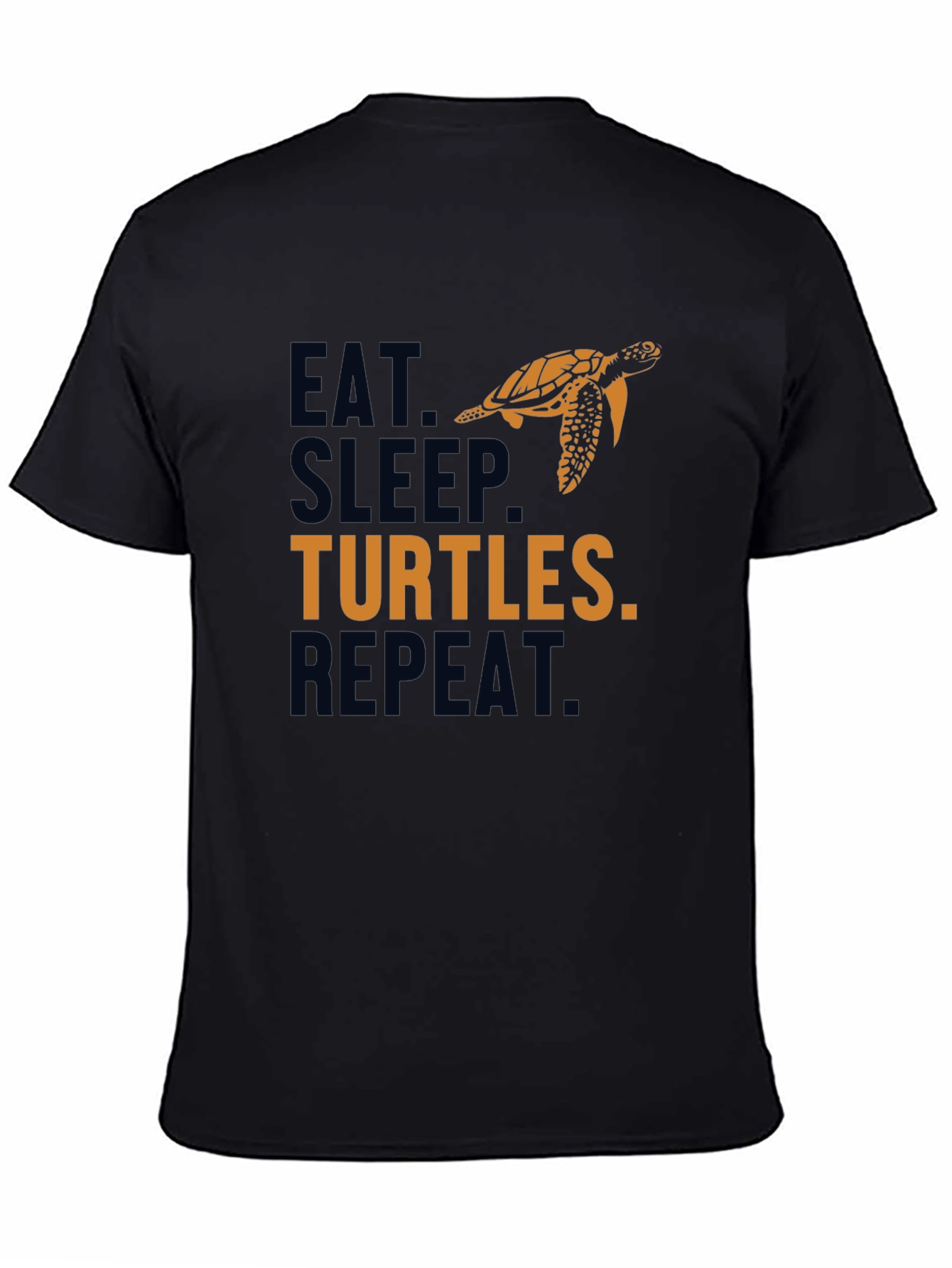 Black Eat Sleep Turtles Repeat Black Graphic Tee view 4