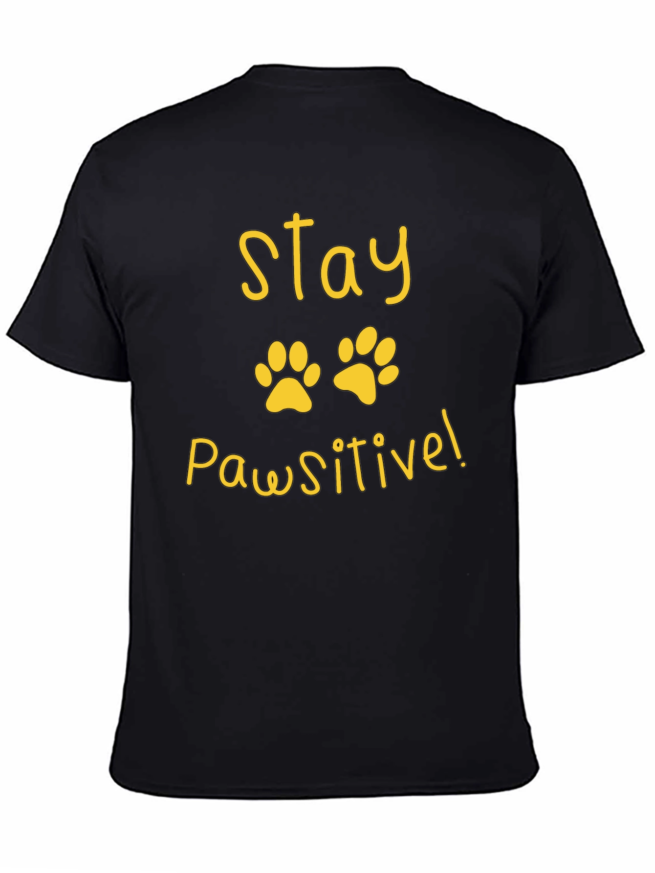 Black Stay Pawsitive Black T-Shirt view 4