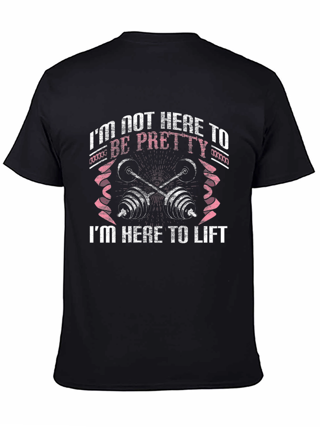 Black Women's Fitness Graphic T-Shirt - I'm Here to Lift view 4