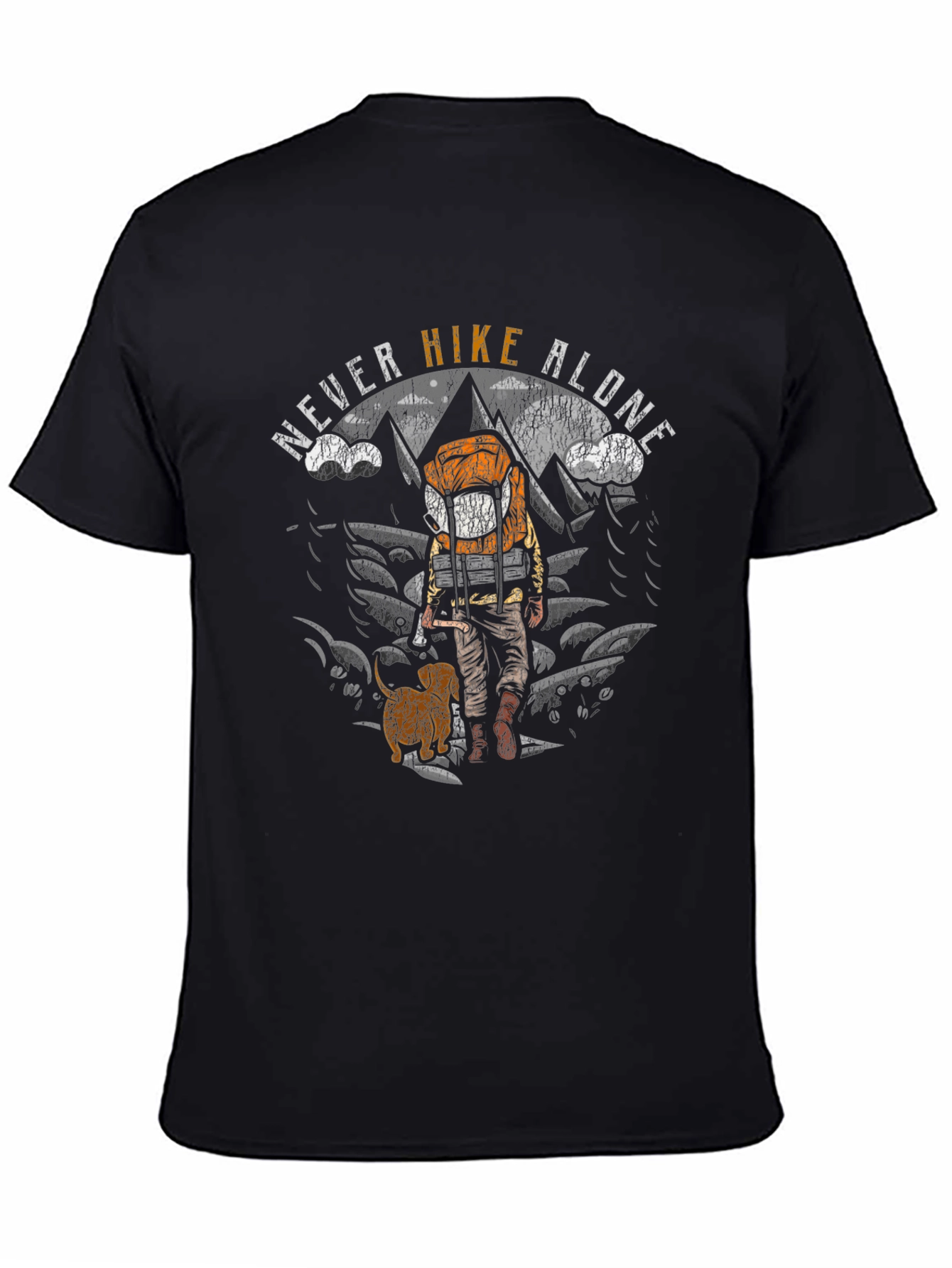 Black Never Hike Alone Graphic T-Shirt view 4