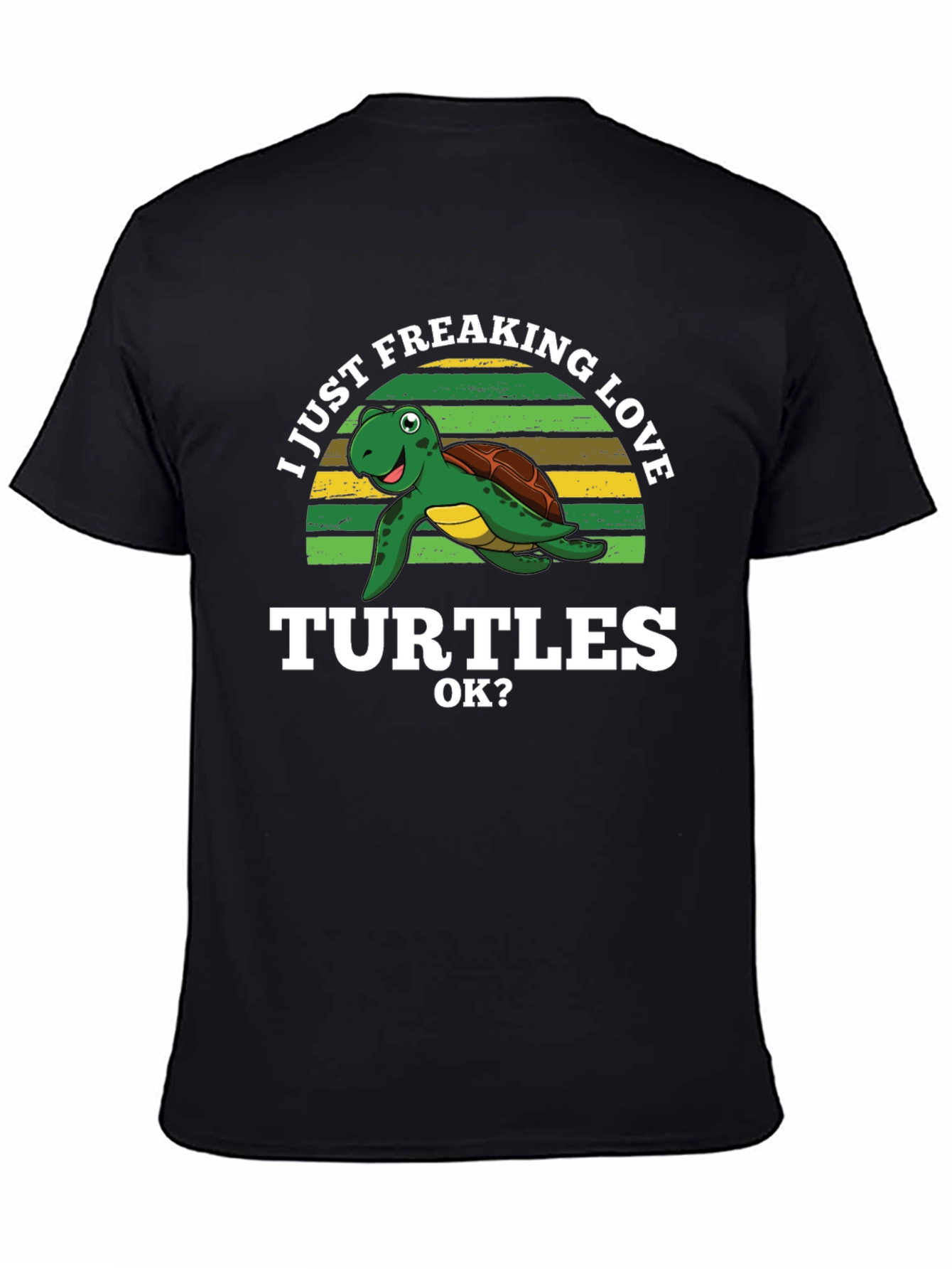 Black I Just Freaking Love Turtles Graphic T-Shirt view 4