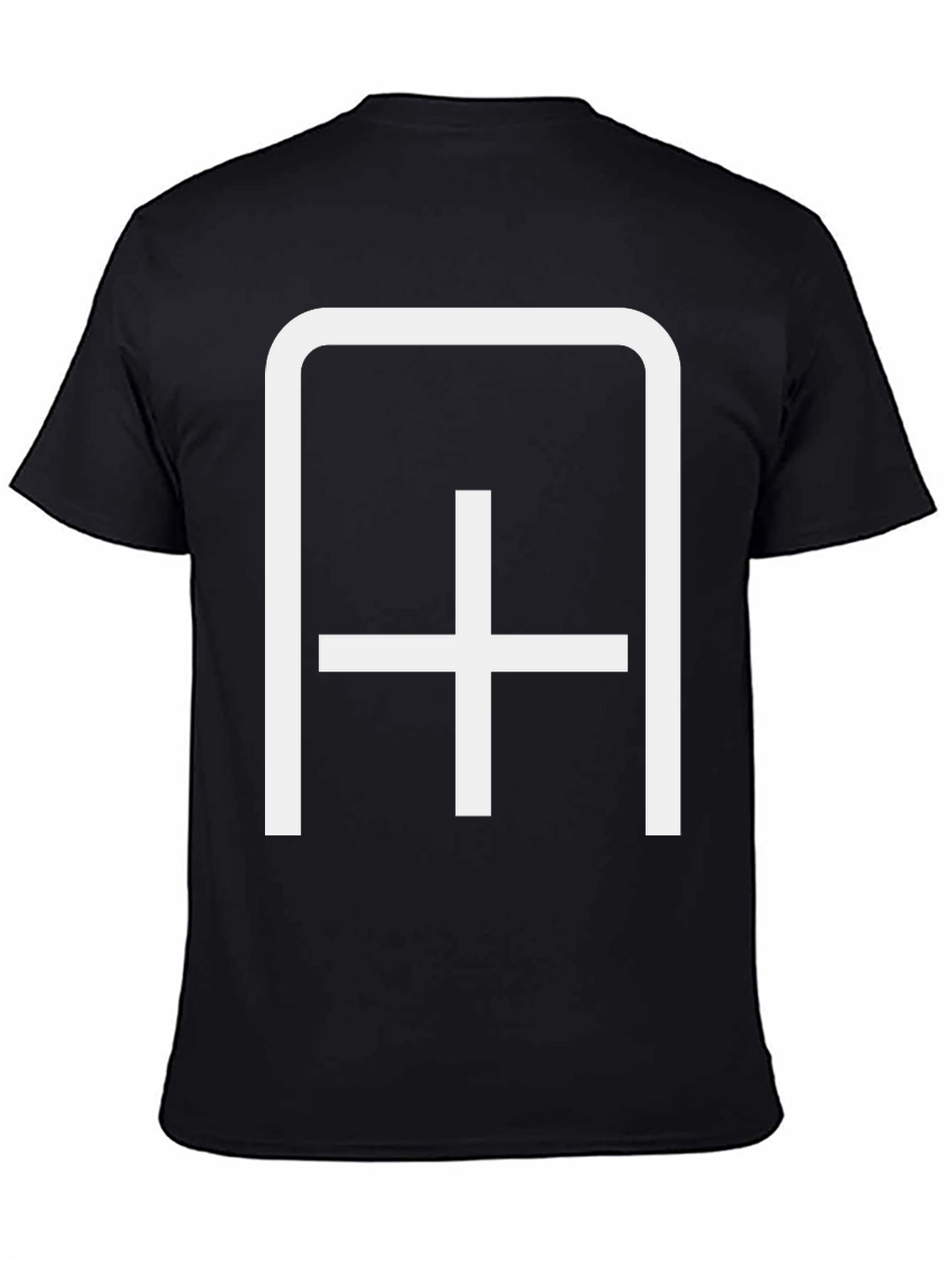 Black Modern Minimalist Symbol Black T-Shirt view 4