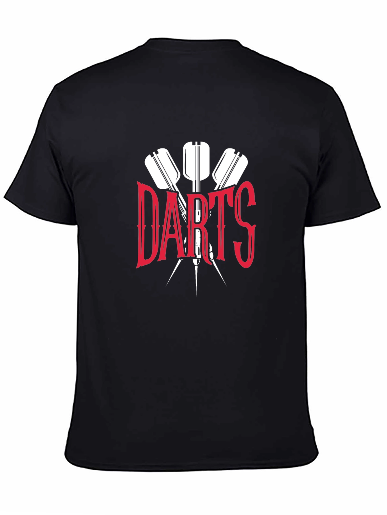 Black Darts Graphic T-Shirt - Black Casual Tee for Dart Players view 4