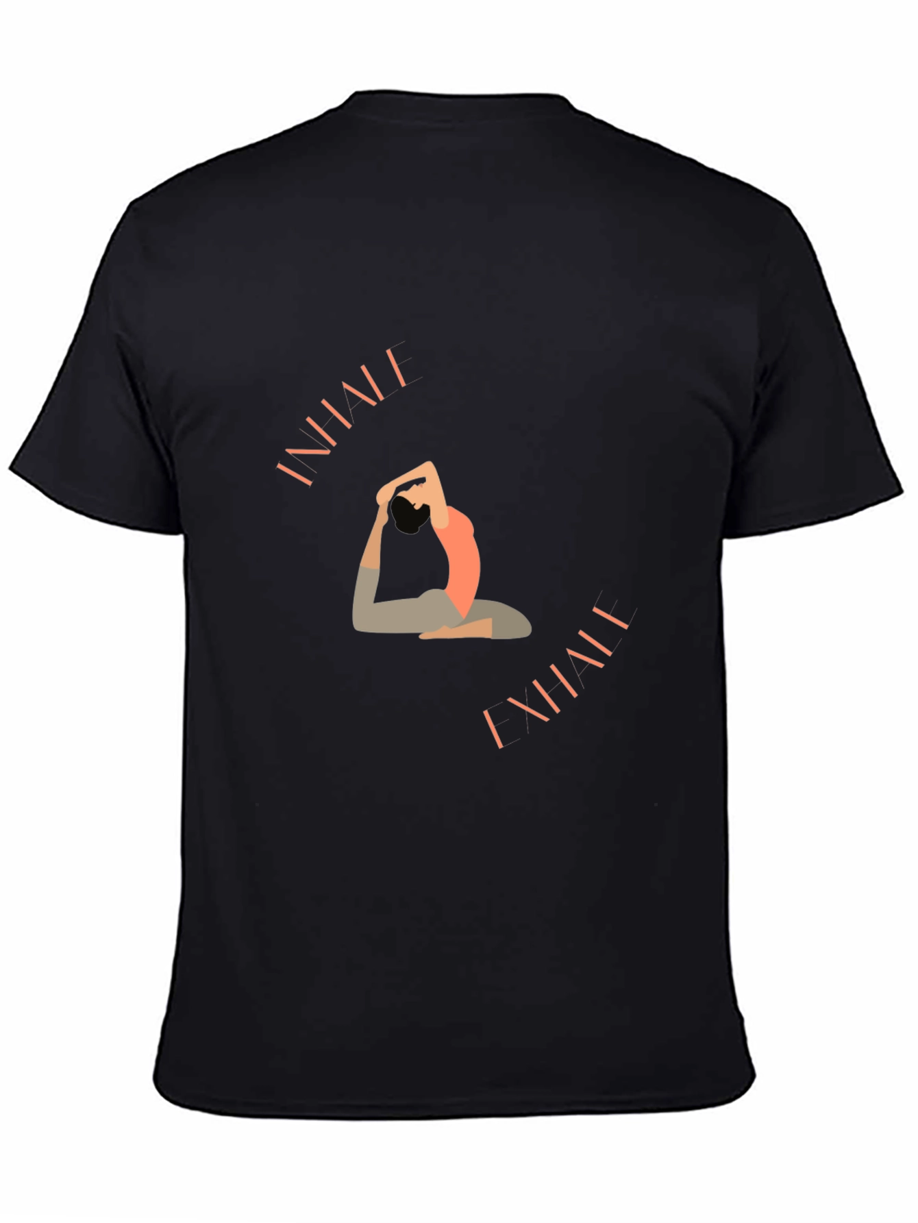 Black Yoga Pose Graphic T-Shirt - Black view 4