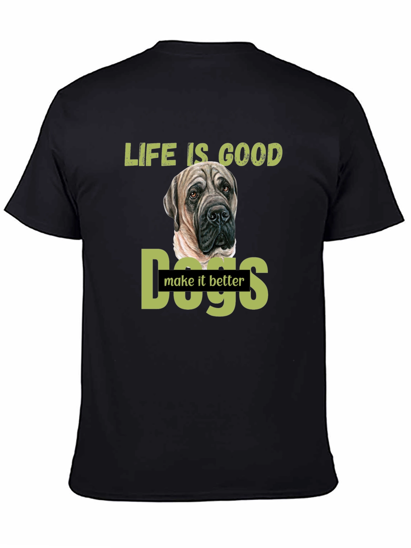 Black Life is Good Dogs Make it Better T-Shirt view 4
