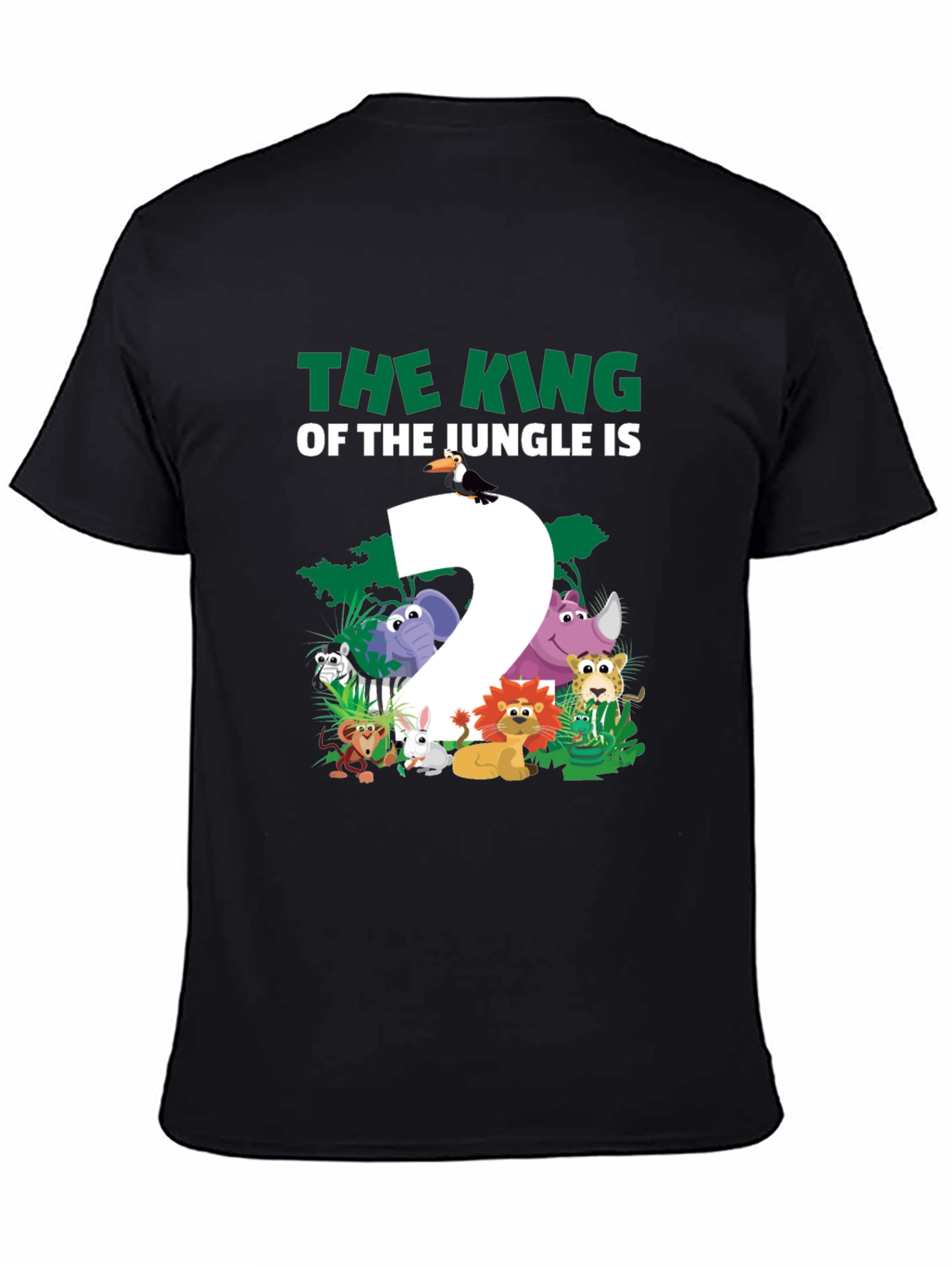 Black King of the Jungle Birthday T-Shirt - Two Year Old view 4