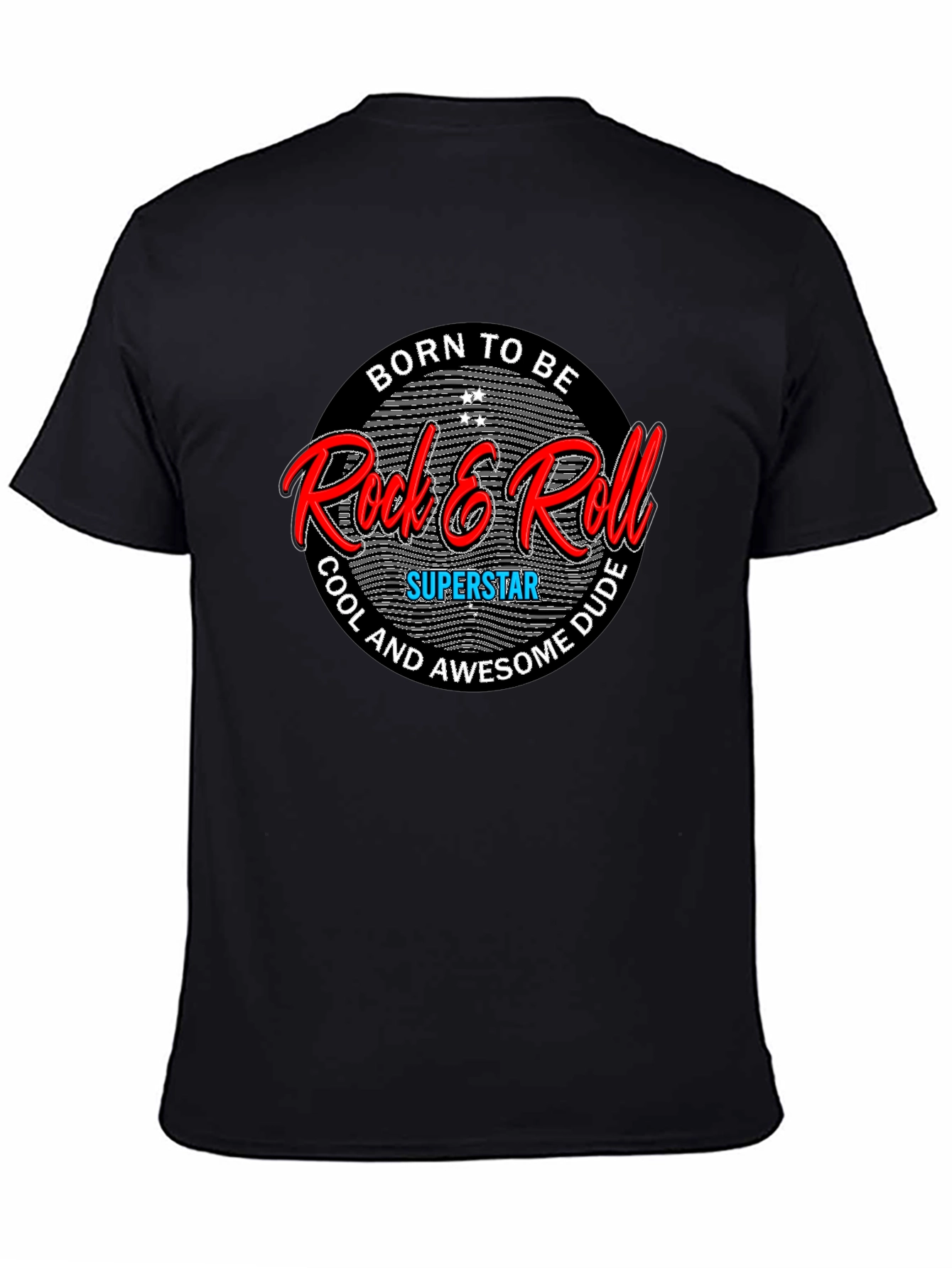 Black Rock & Roll Superstar Black T-Shirt view 4