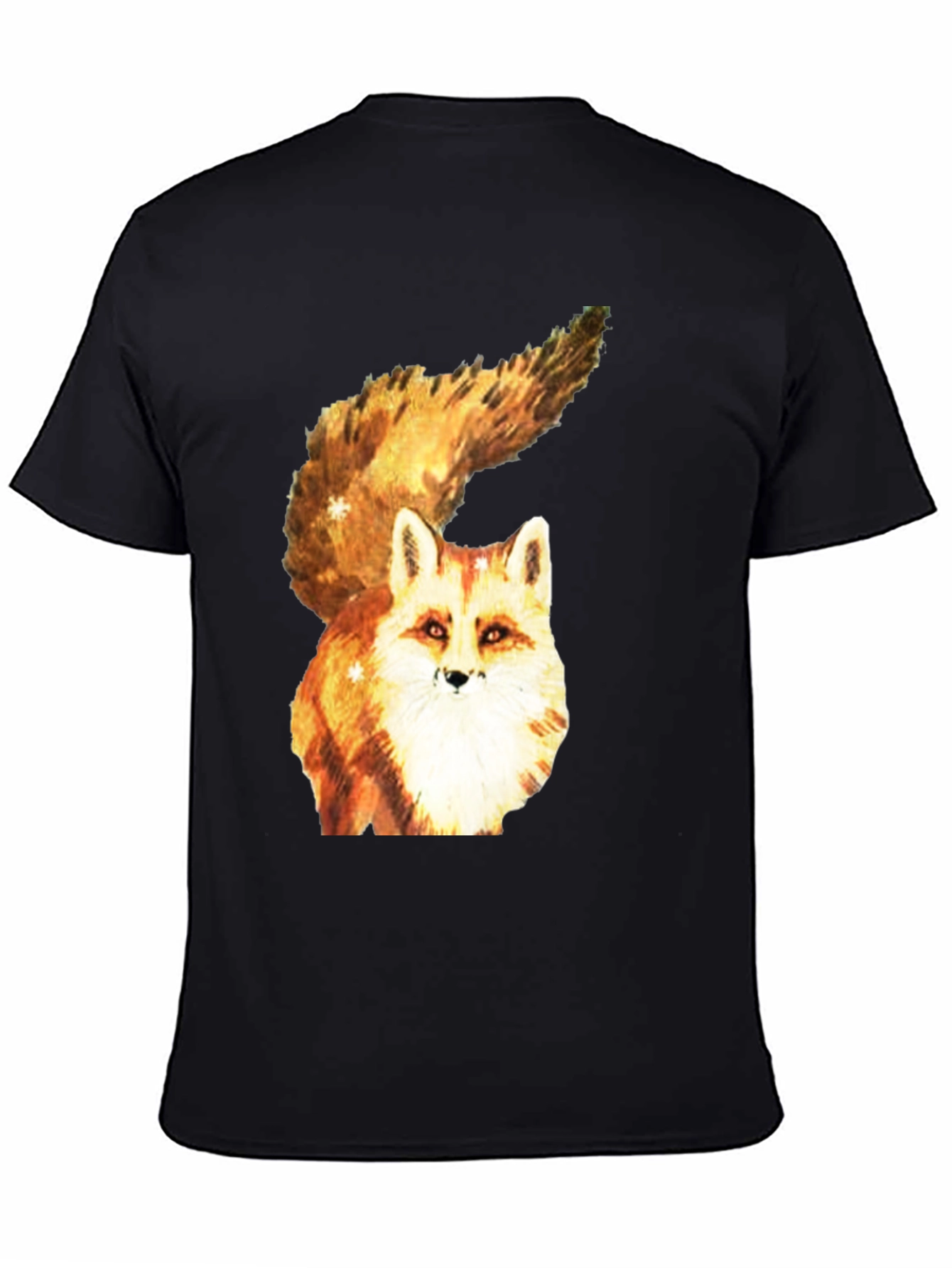 Black Fox Graphic Tee - Unique Animal Print T-Shirt view 4