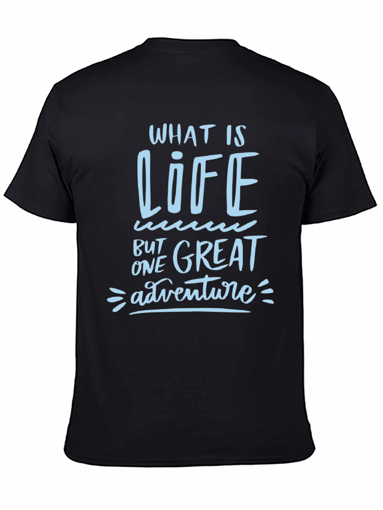Black Life is One Great Adventure Black Graphic Tee view 4
