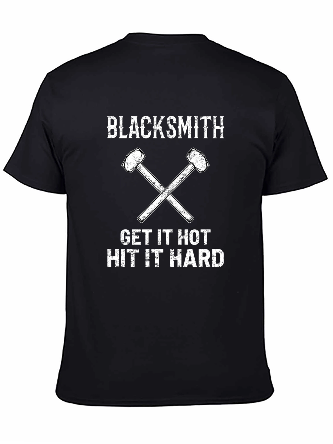Black Blacksmith T-Shirt: Get It Hot Hit It Hard view 4