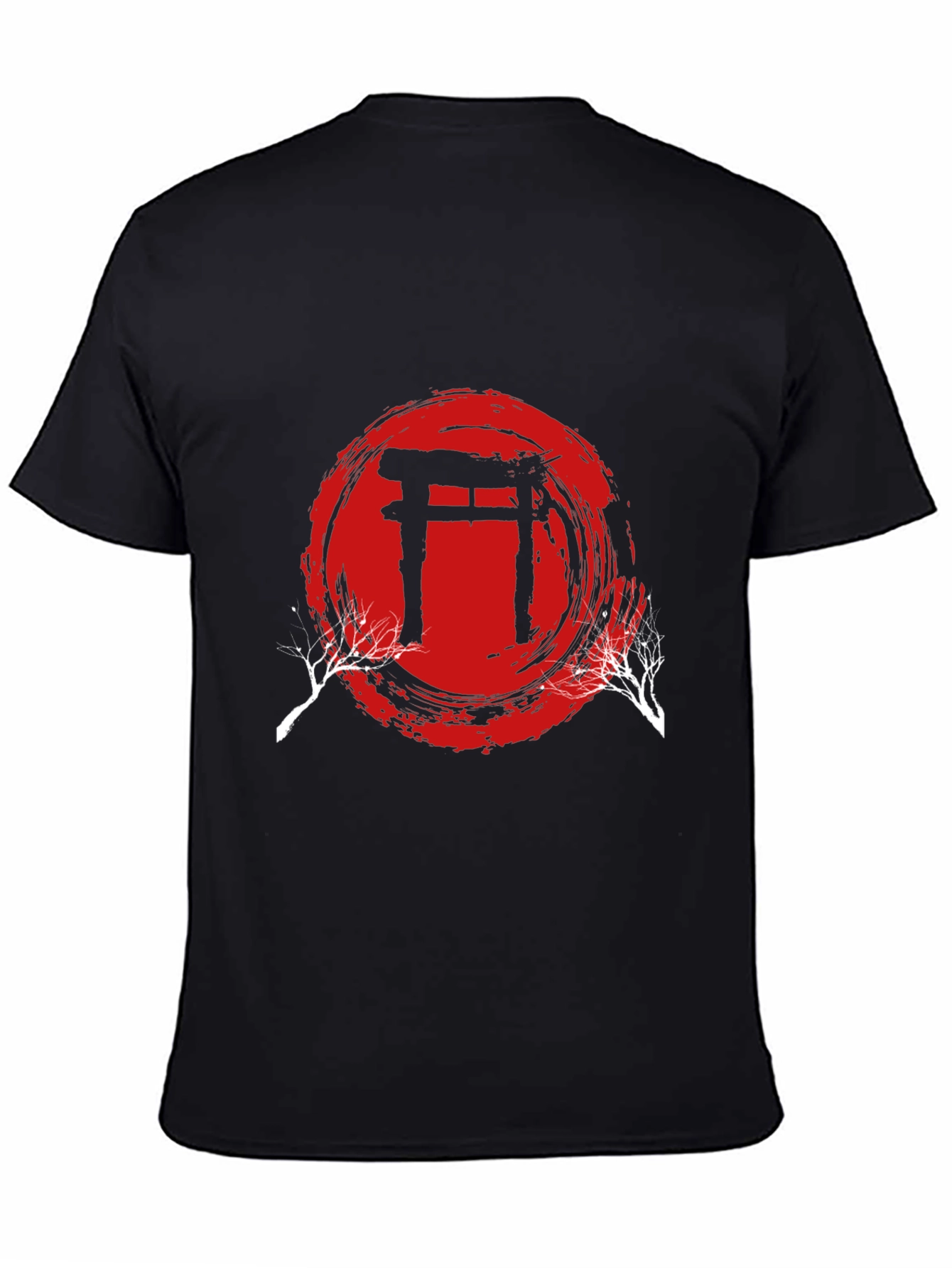 Black Japanese Torii Gate T-Shirt view 4