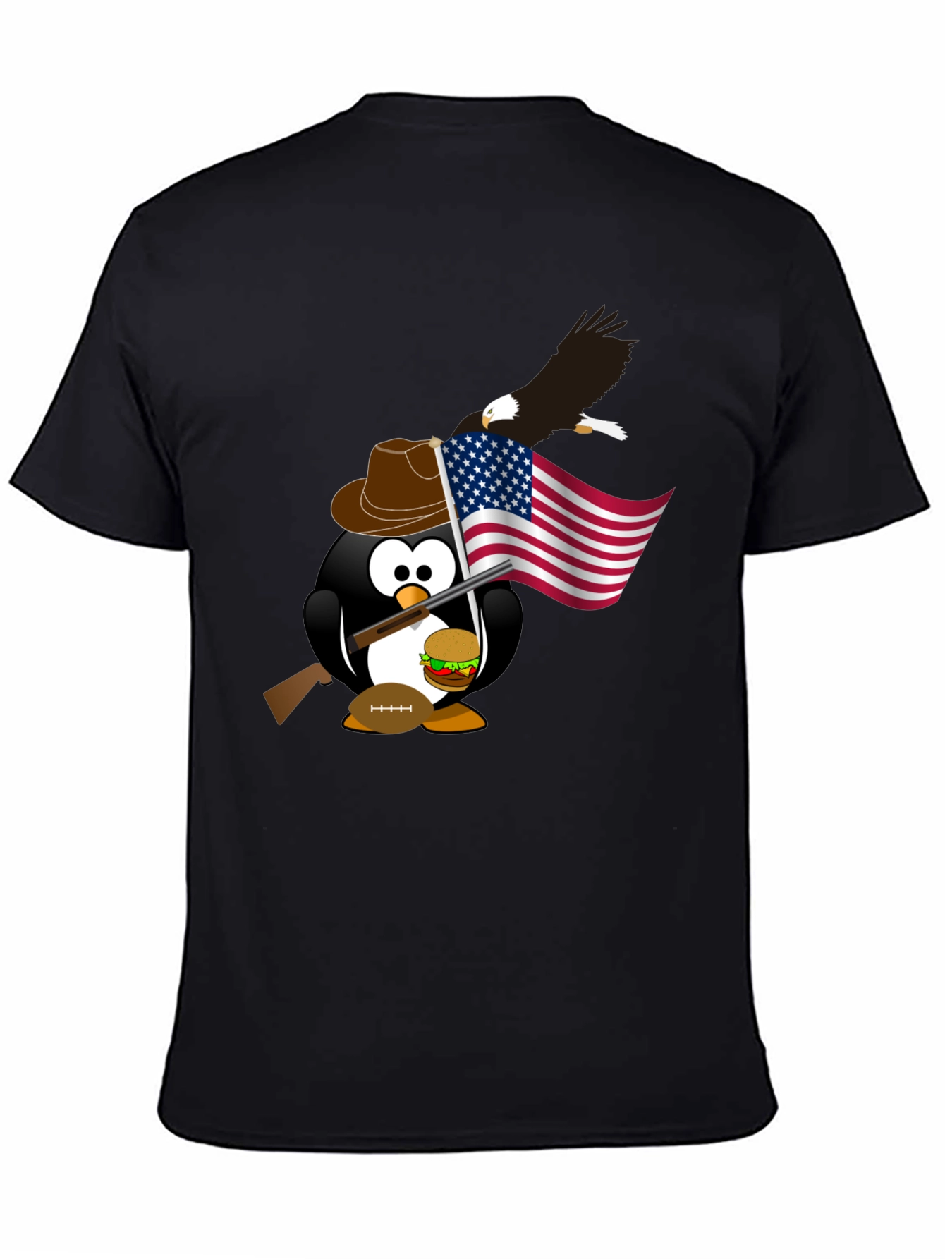 Black Patriotic Penguin T-Shirt view 4