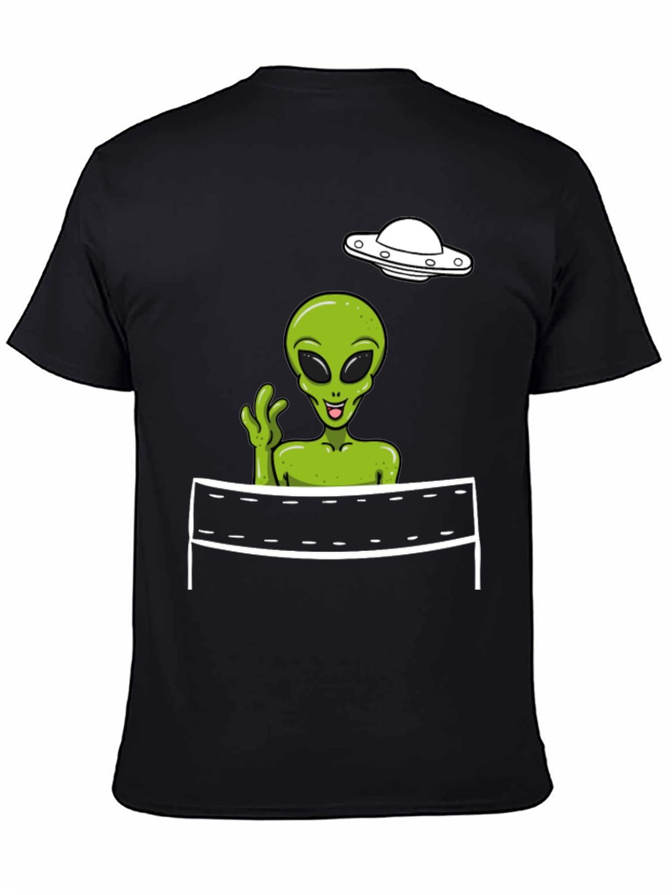Black Alien Volleyball Graphic Tee view 4