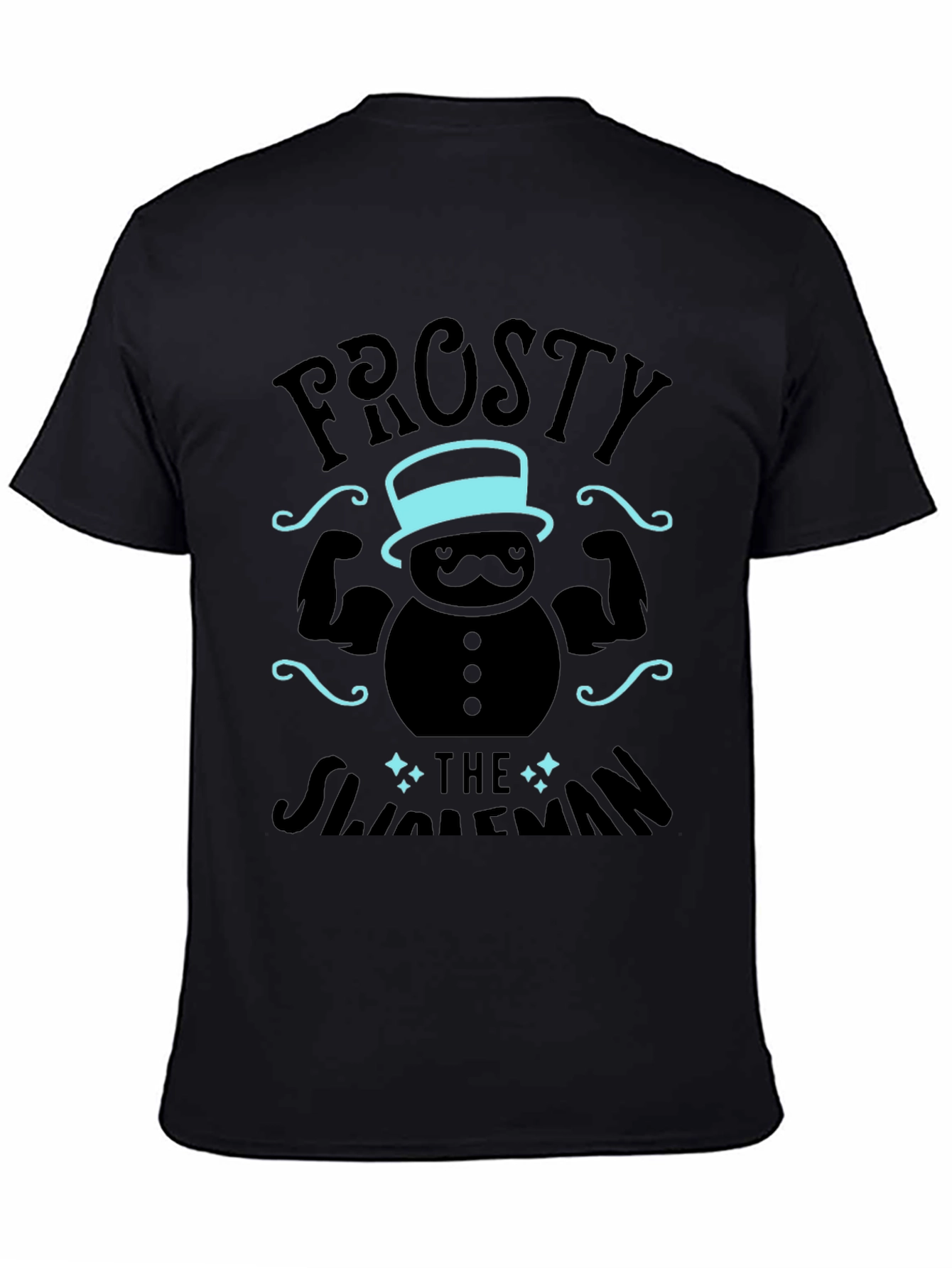 Black Frosty the Slimeman T-Shirt - Funny Gym Tee view 4