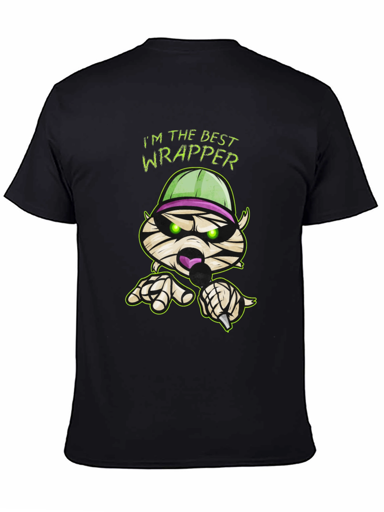 Black Best Wrapper Graphic T-Shirt - Funny Halloween Tee view 4
