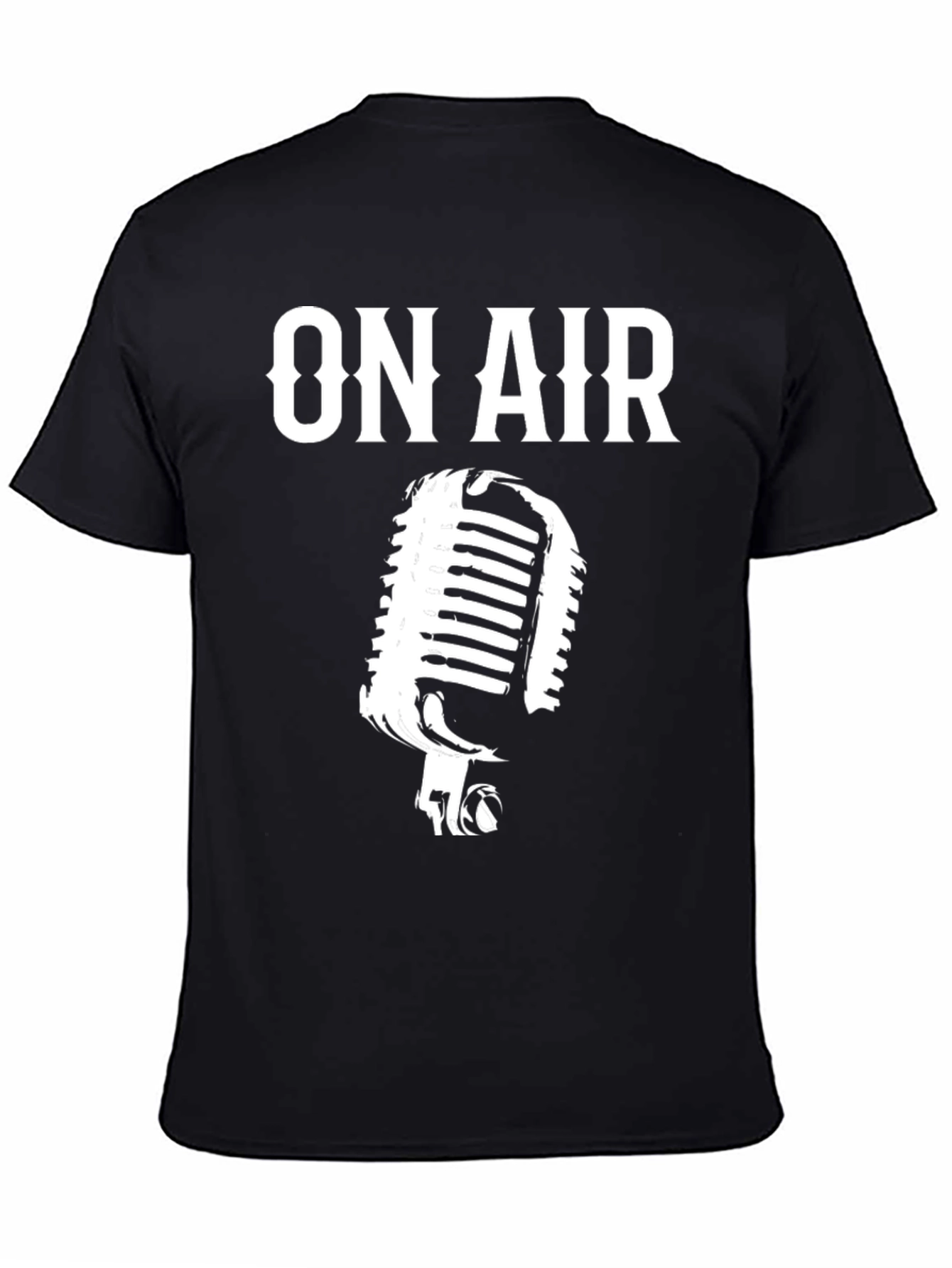 Black On Air Graphic Tee - Vintage Microphone Design view 4