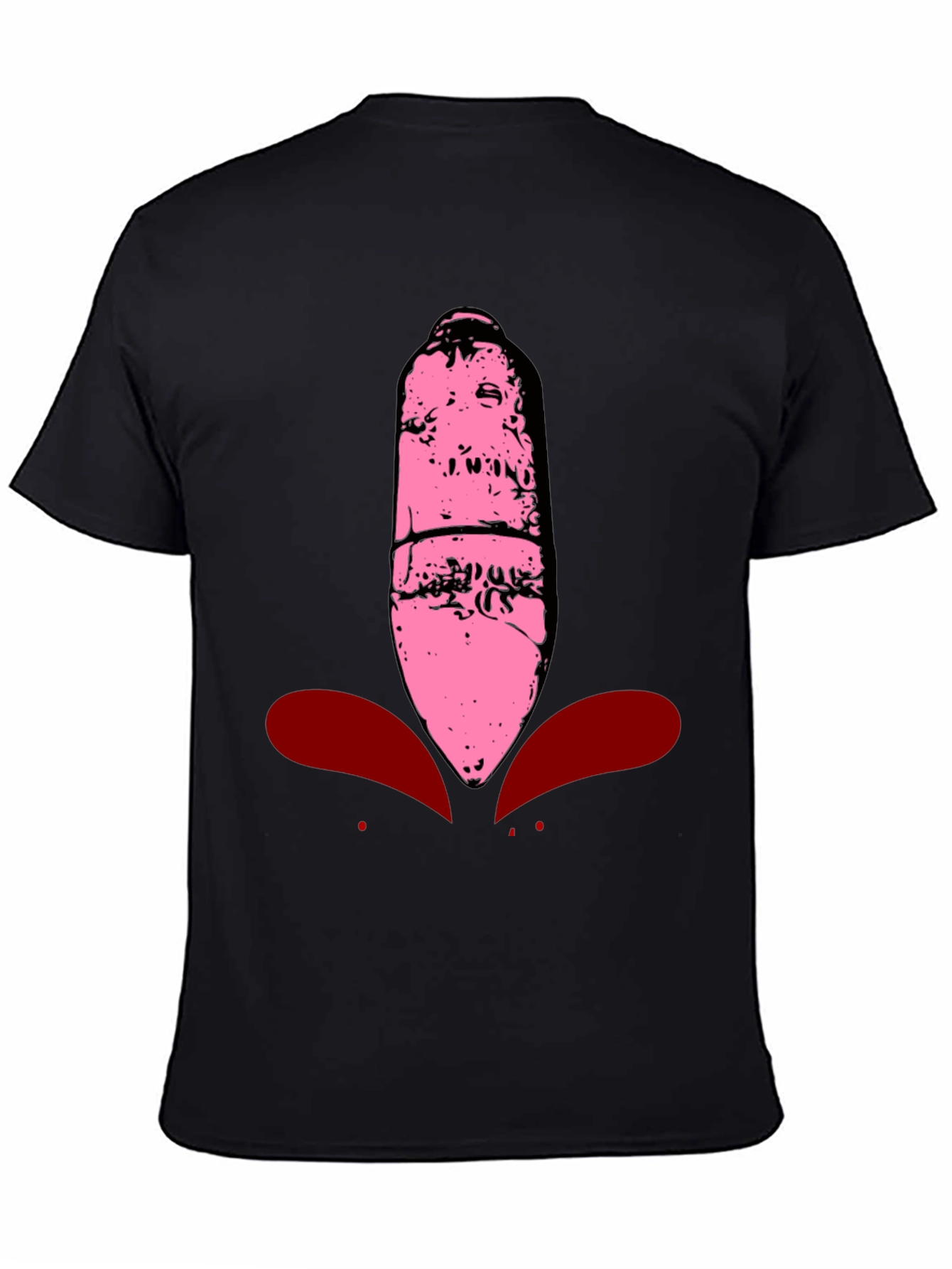 Black Pink Alien Head Graphic Tee - Men's Black T-Shirt view 4