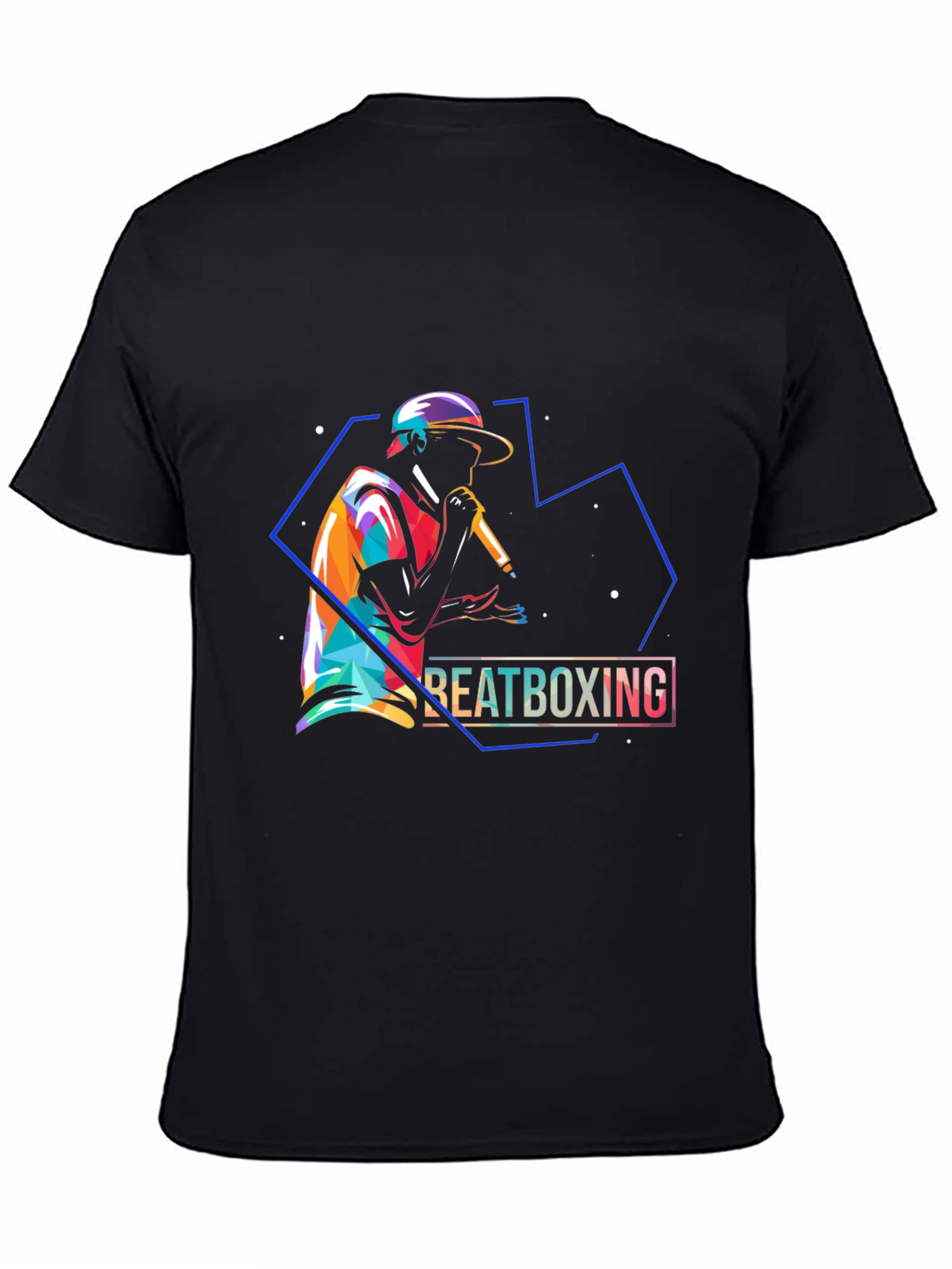 Black Beatboxing T-Shirt - Vibrant Music Graphic Tee view 4