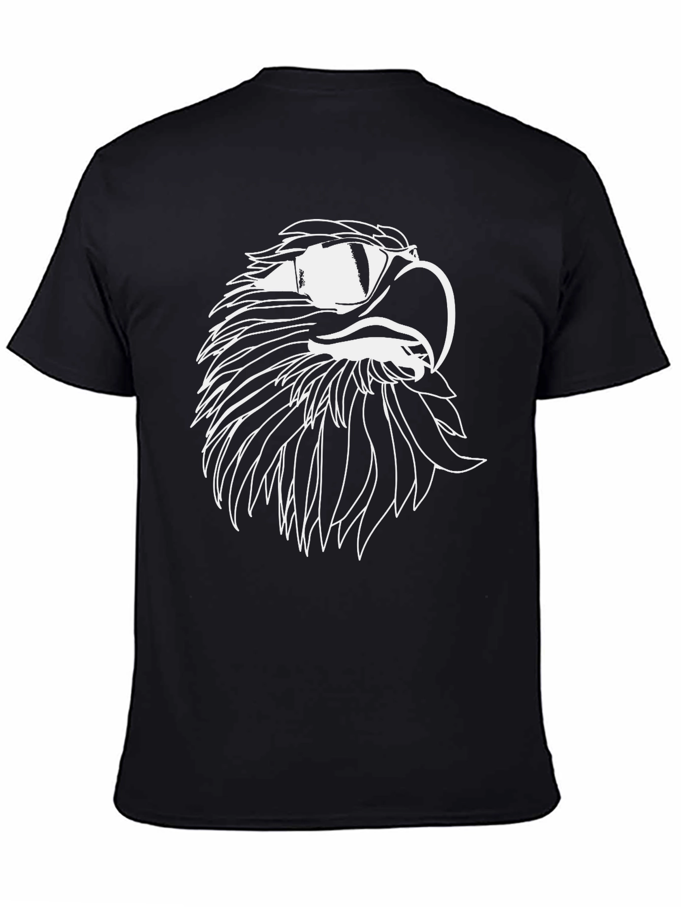 Black Bold Eagle Graphic Tee - Men's Black Cotton T-Shirt view 4