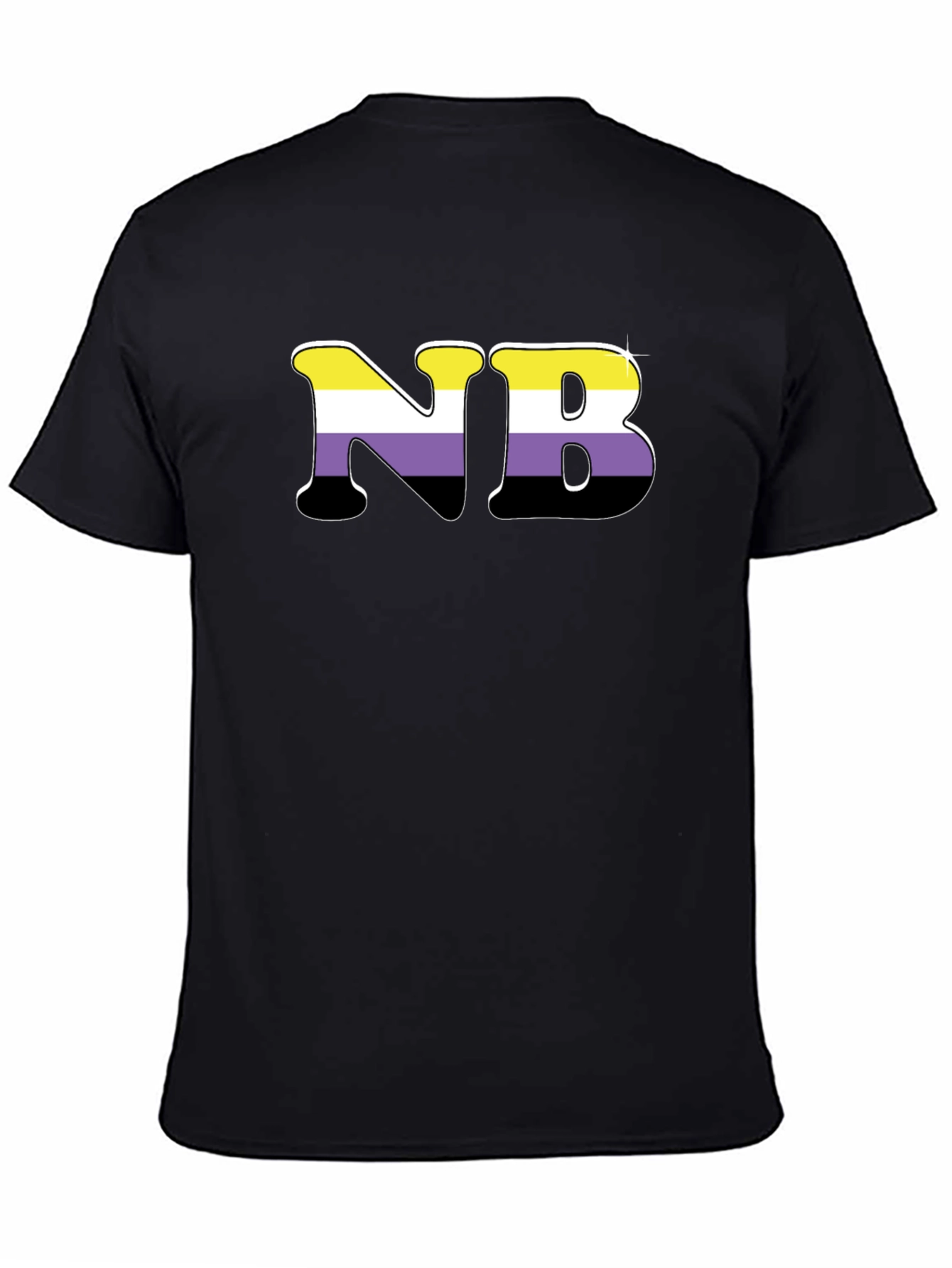 Black Nonbinary Pride T-Shirt - NB Initial Tee view 4
