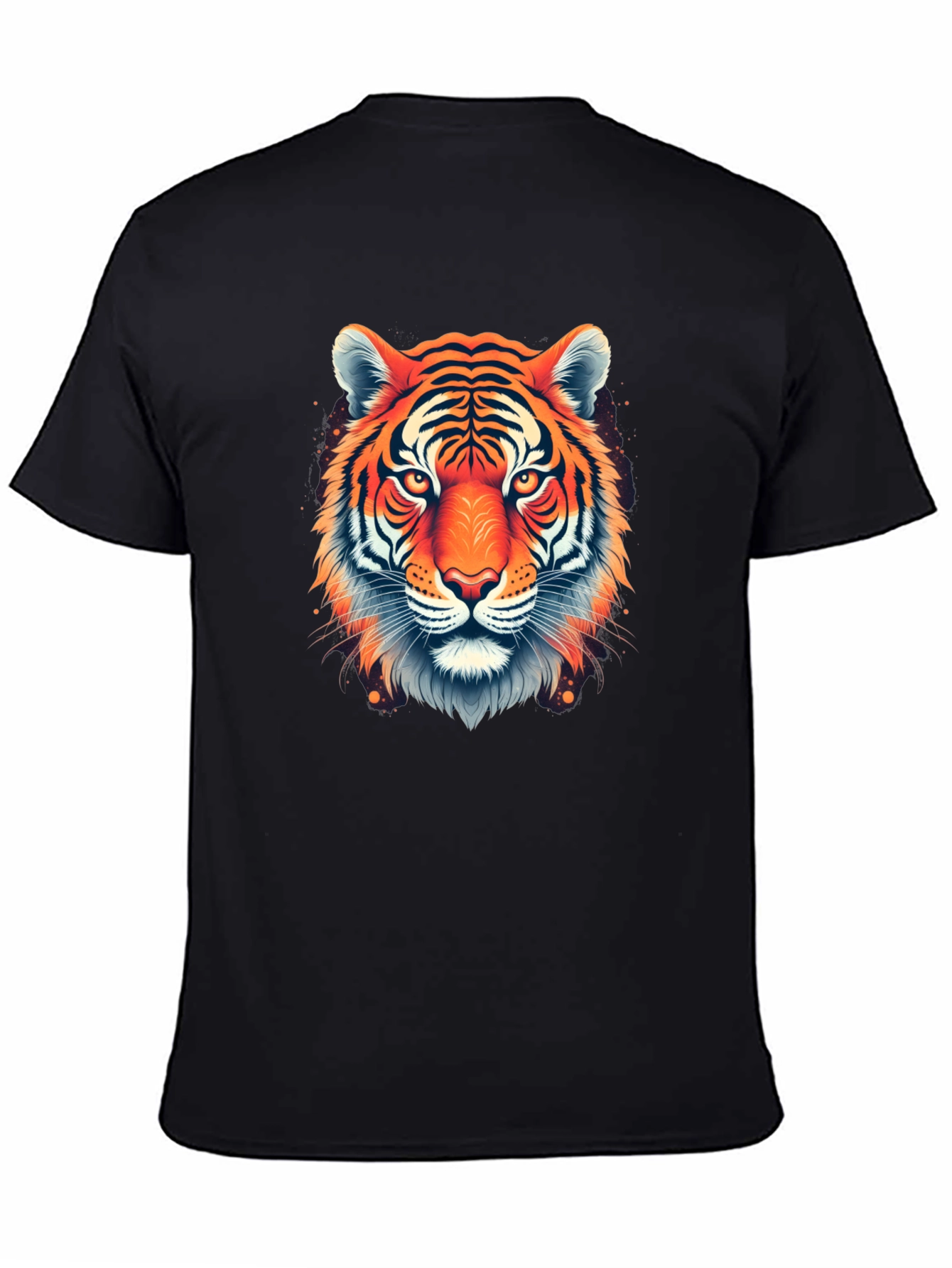 Black Bold Tiger Graphic Black T-Shirt view 4
