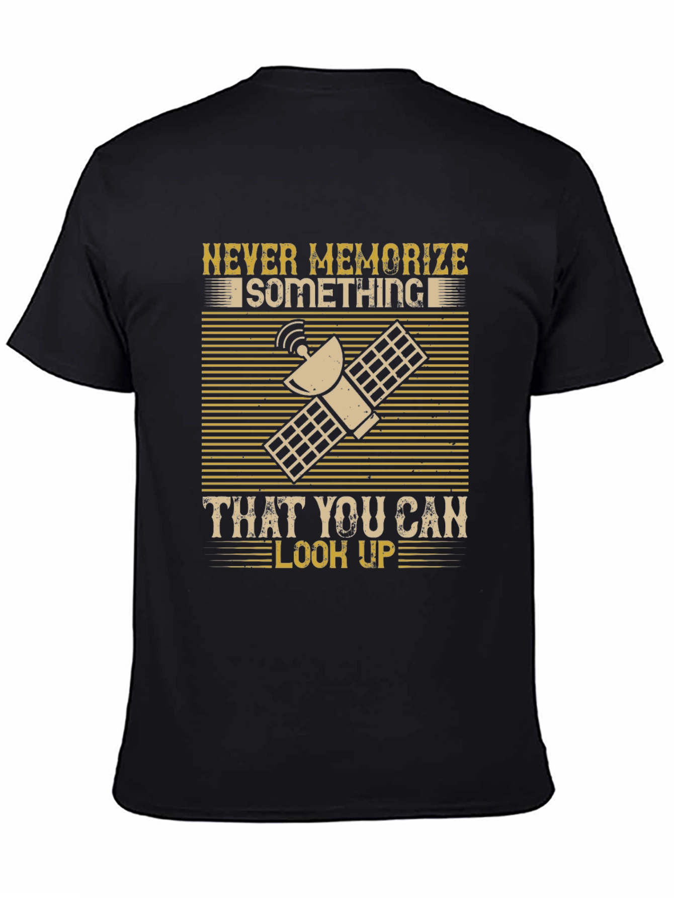 Black Never Memorize T-Shirt - Look It Up! view 4
