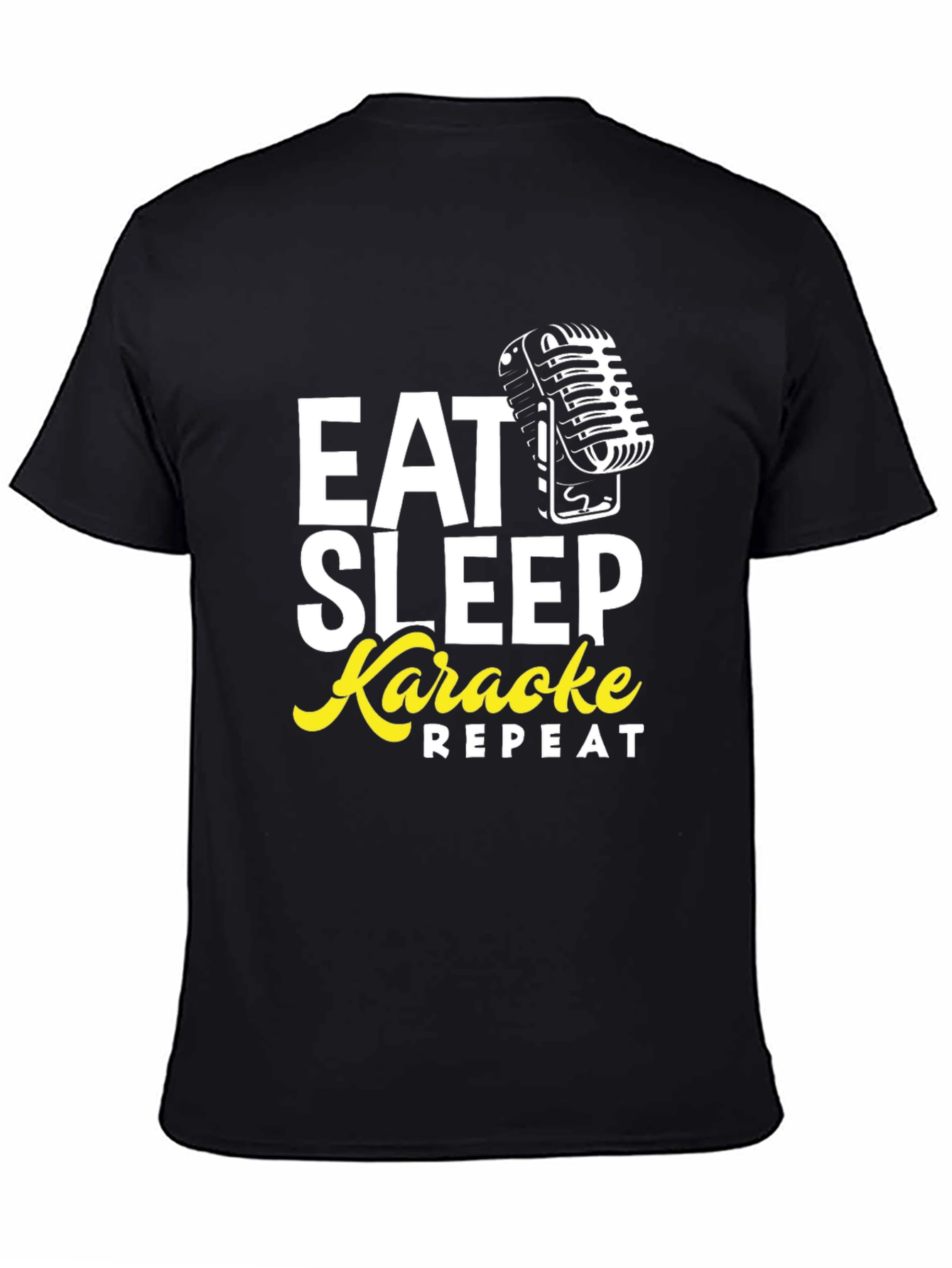 Black Eat Sleep Karaoke Repeat Graphic Tee view 4