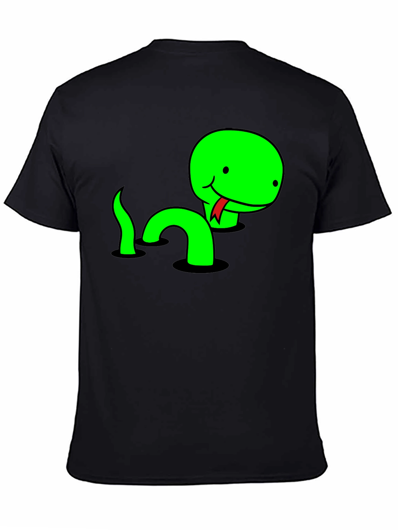Black Funny Snake T-Shirt - Cute Cartoon Reptile Tee view 4