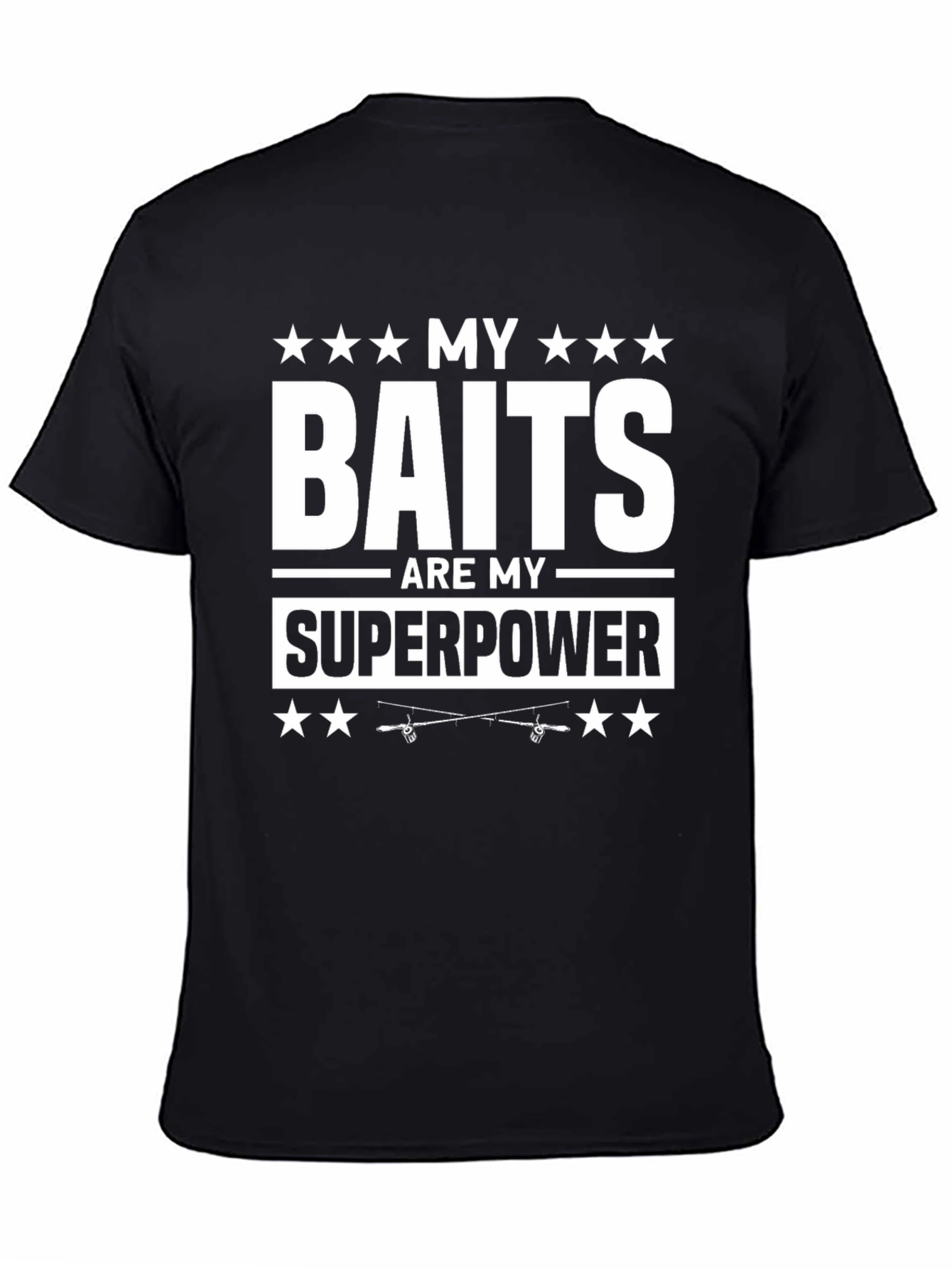 Black My Baits Are My Superpower Graphic Tee view 4