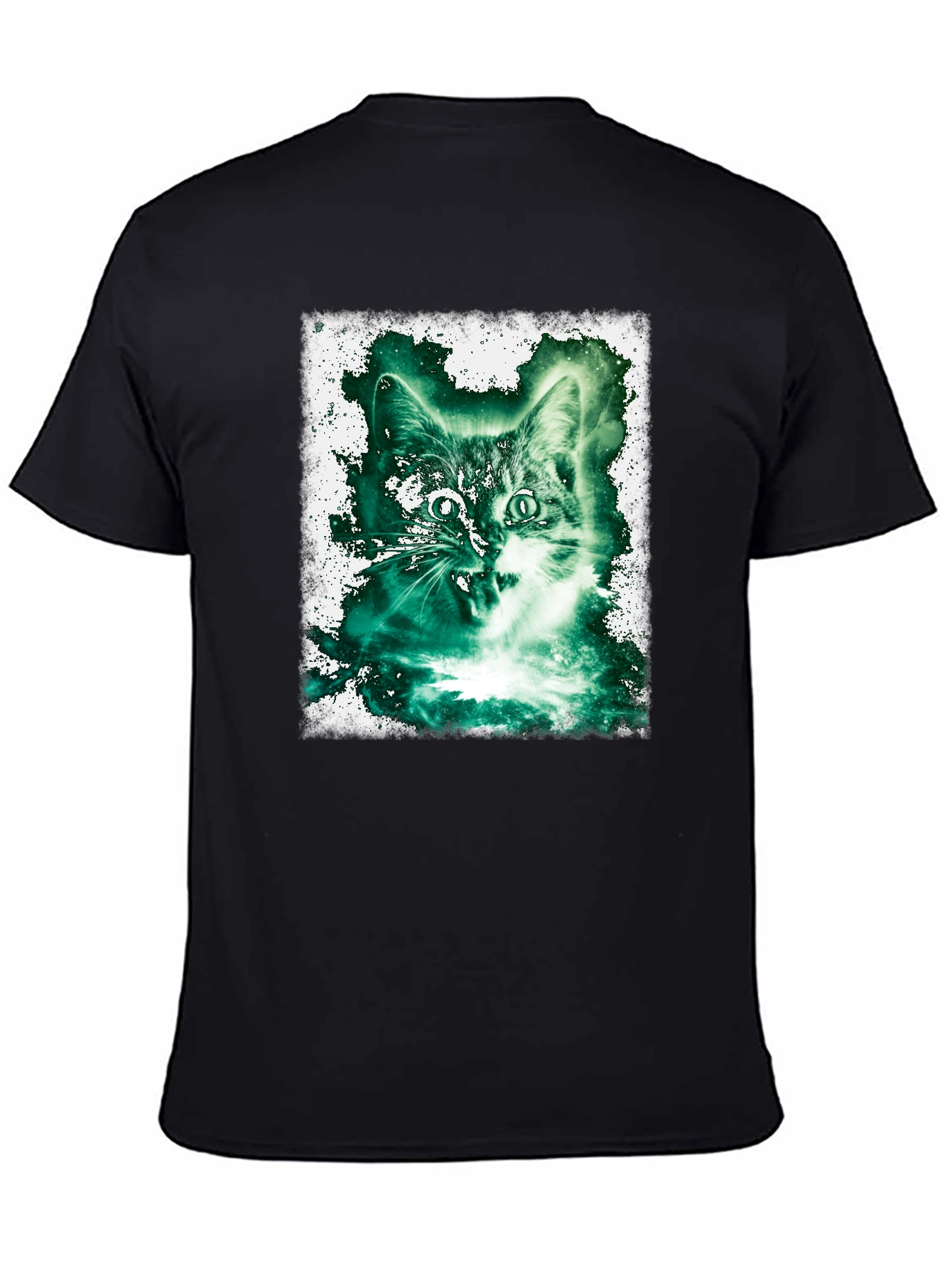 Black Emerald Cat Graphic Tee view 4