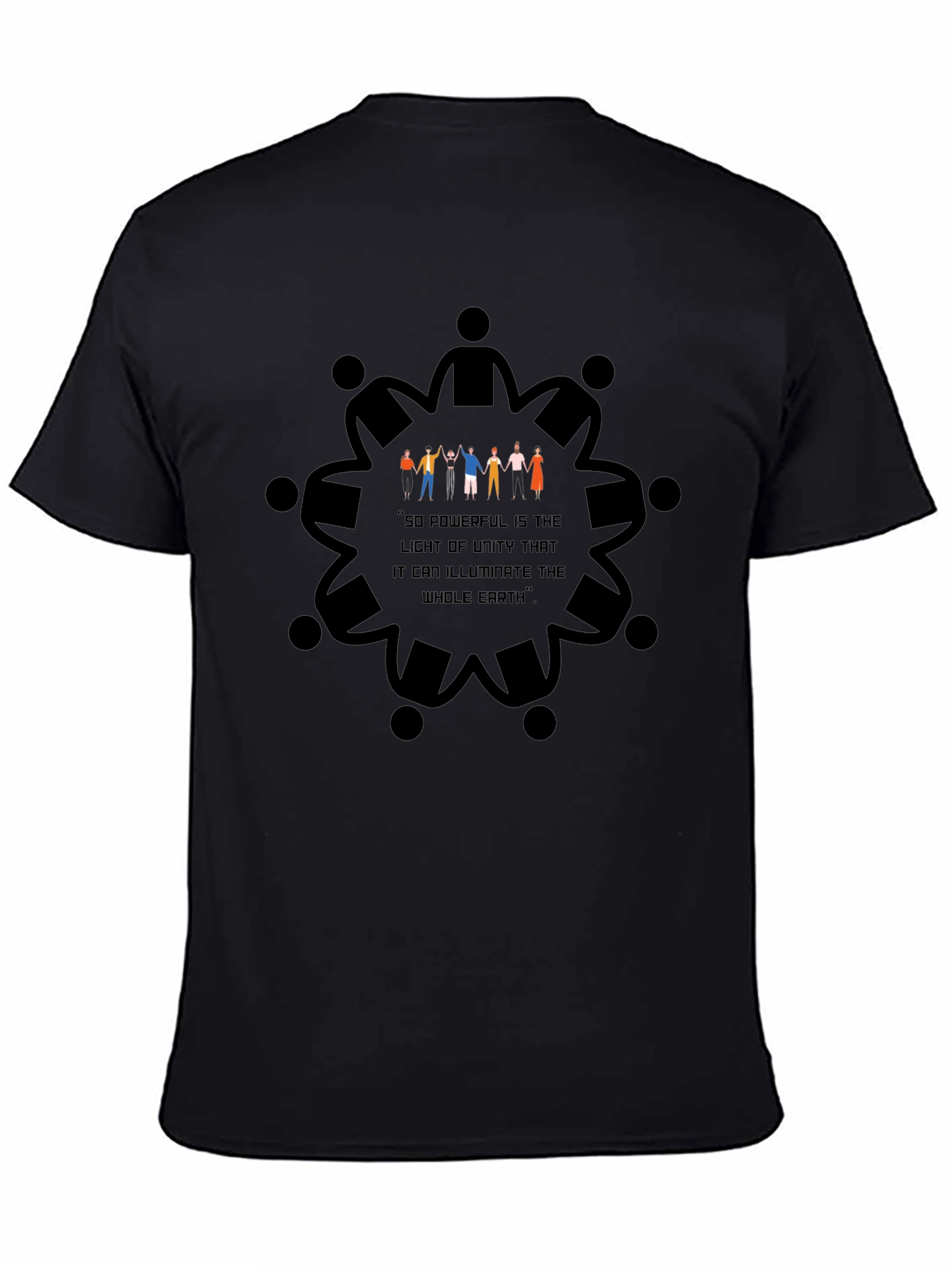 Black Unity Graphic Tee - Empowering Message T-Shirt view 4