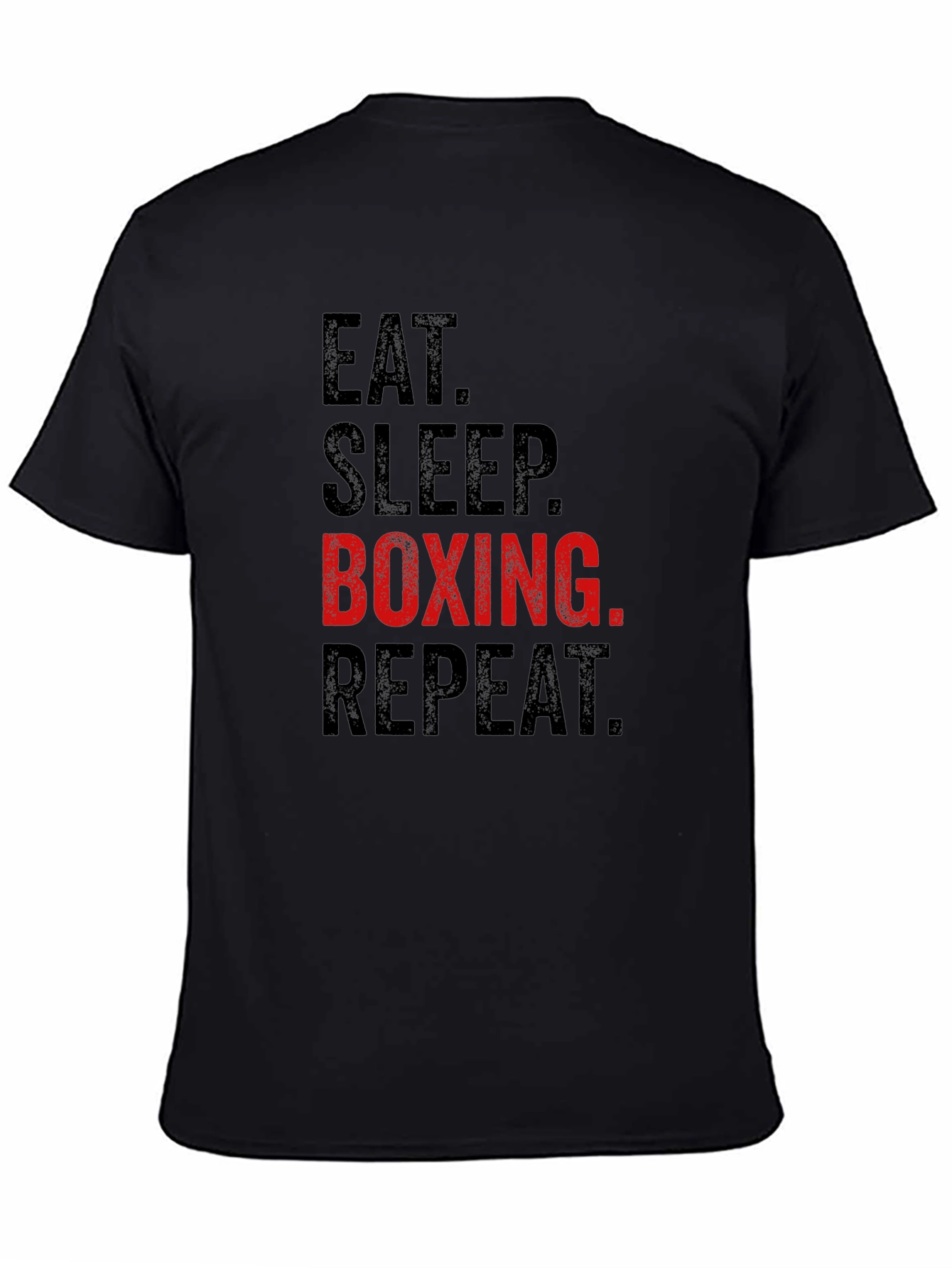 Black Eat Sleep Boxing Repeat T-Shirt - Black view 4
