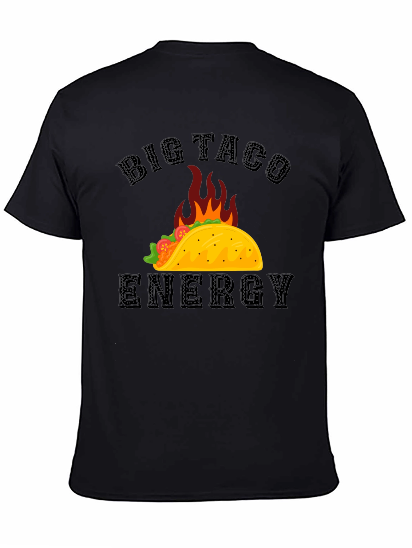 Black Big Taco Energy Graphic T-Shirt view 4