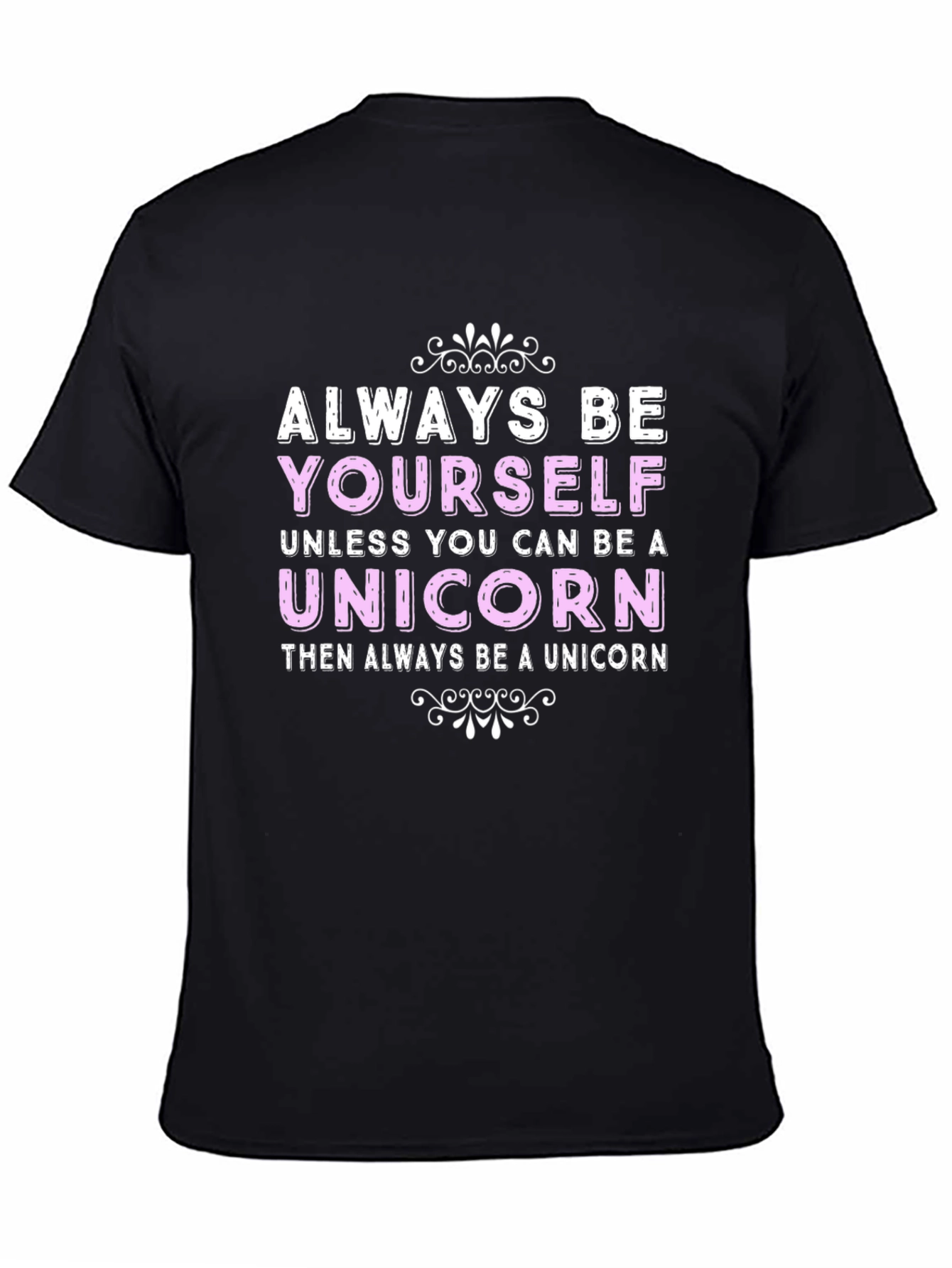 Black Always Be Yourself Unicorn Graphic T-Shirt view 4