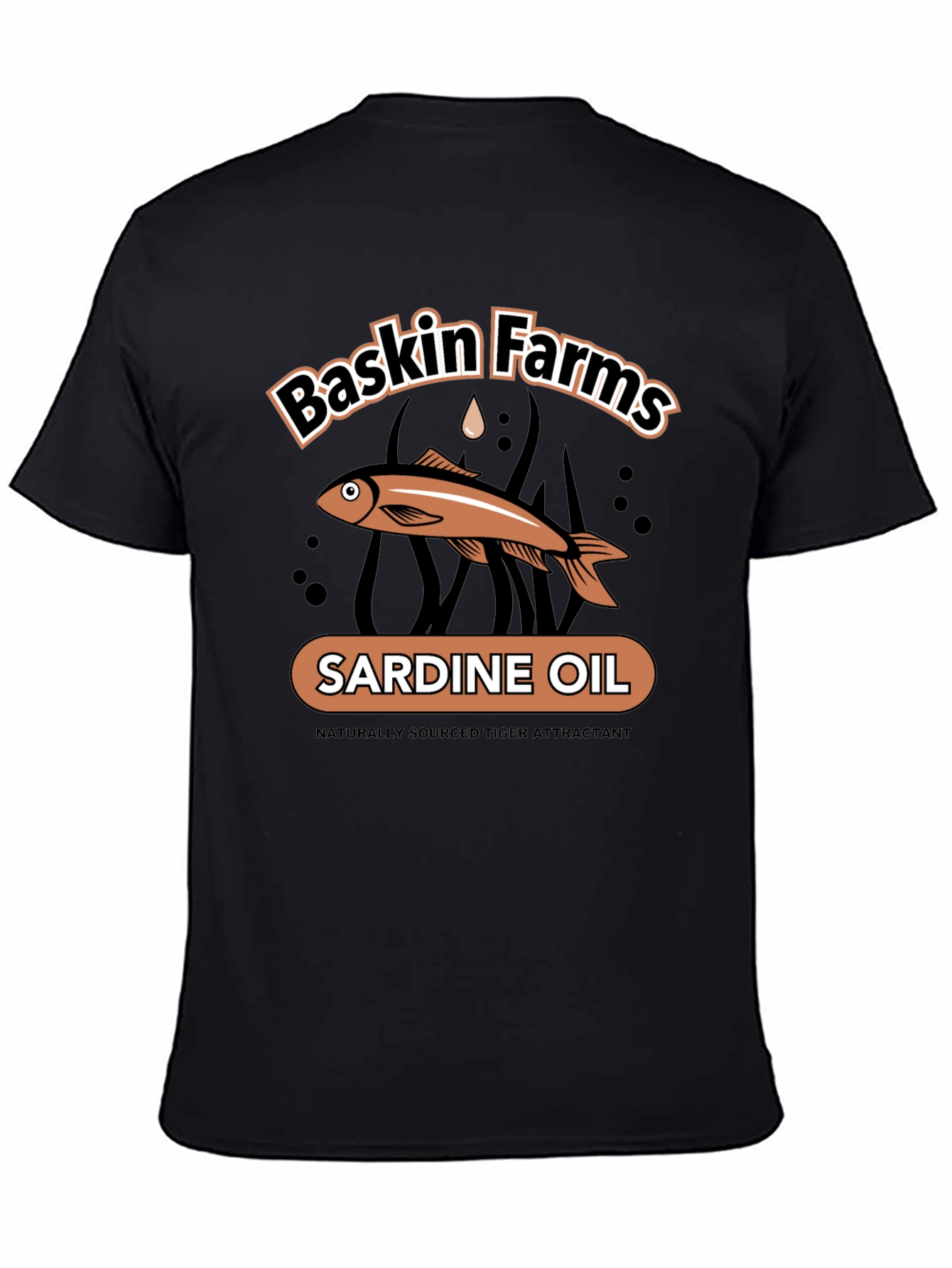 Black Baskin Farms Sardine Oil Graphic T-Shirt view 4