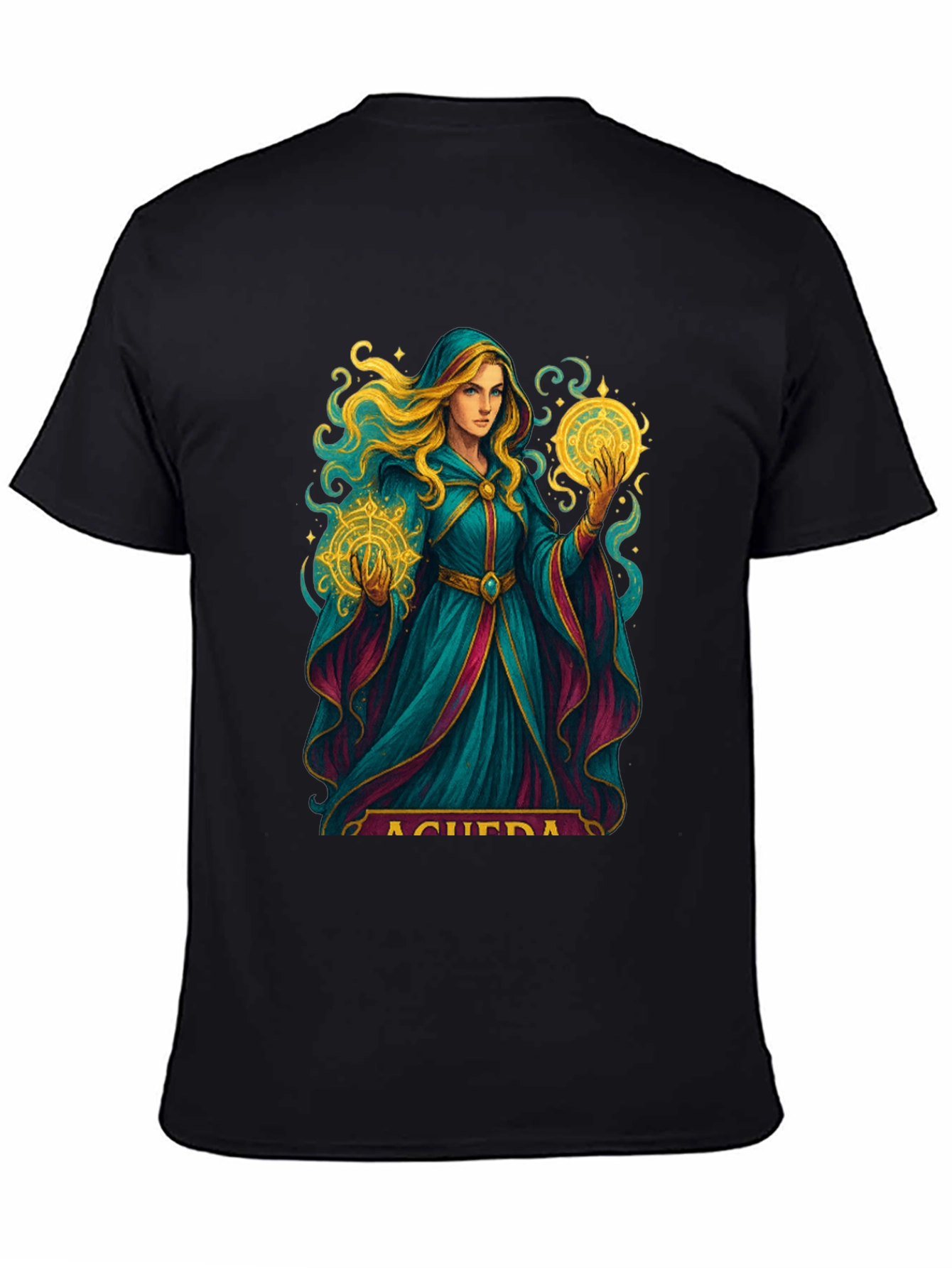 Black Wizard Woman Black T-Shirt view 4