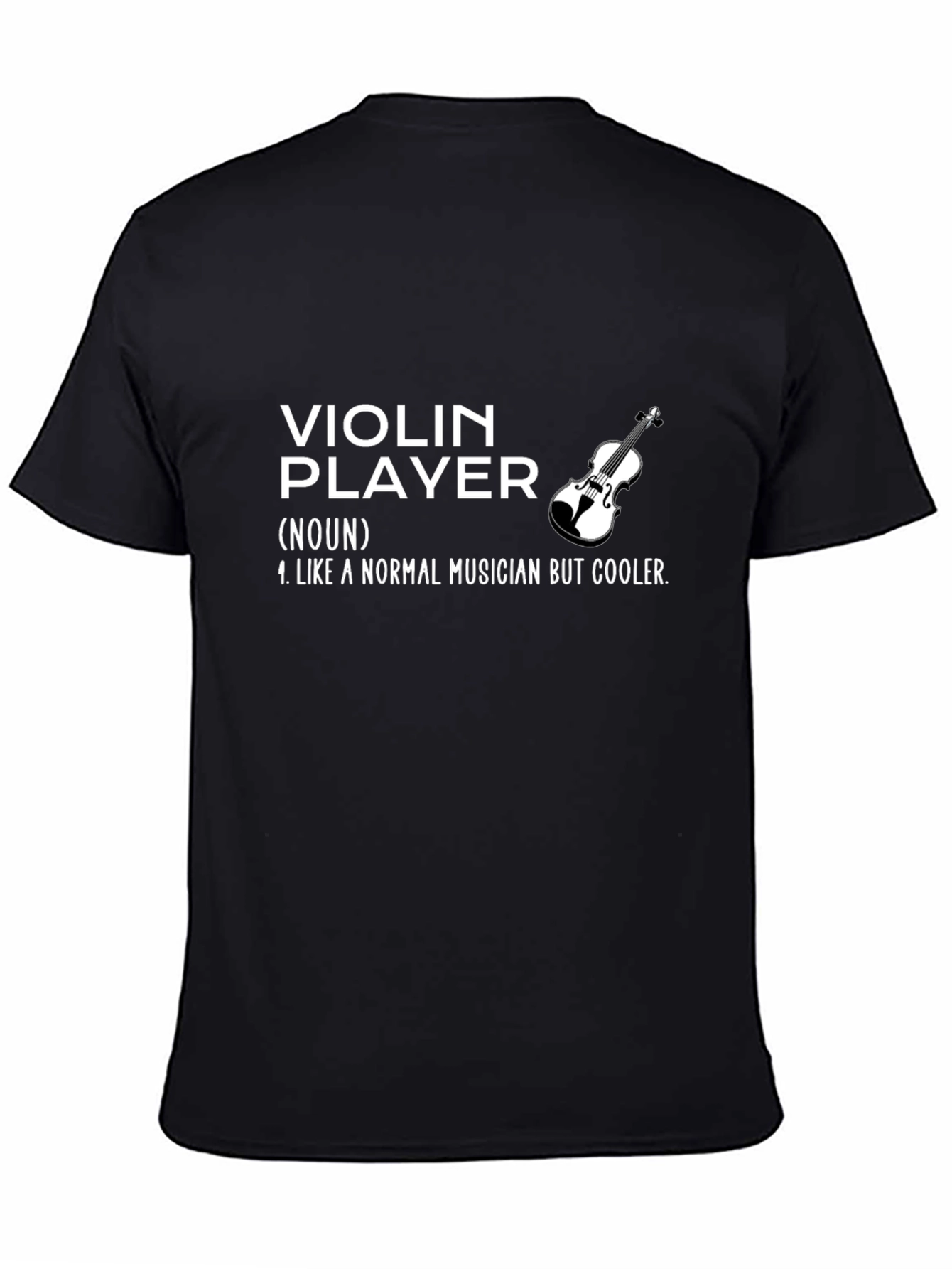 Black Violin Player Definition Graphic Tee - Cool Musician Shirt view 4