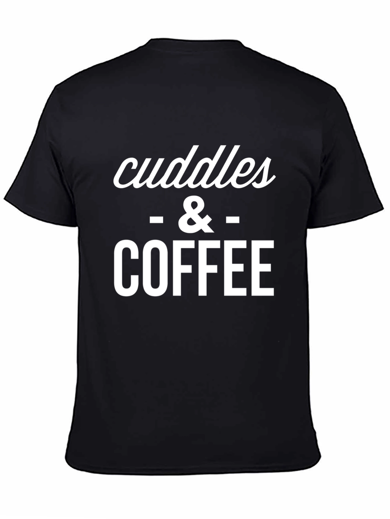 Black Cuddles and Coffee Graphic T-Shirt - Black view 4